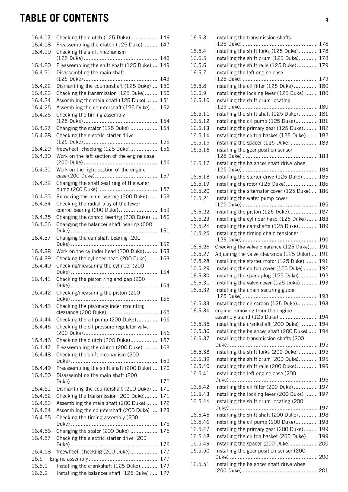 KTM 2014 - 125 200 DUKE  - WORKSHOP REPAIR SERVICE MANUAL