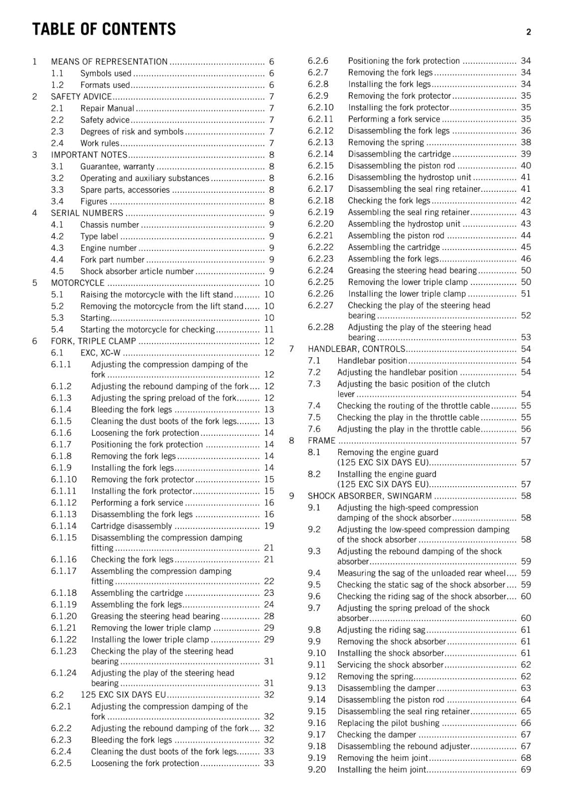 KTM 2014 - 125 200 EXC SIX DAYS XC-W  - WORKSHOP REPAIR SERVICE MANUAL