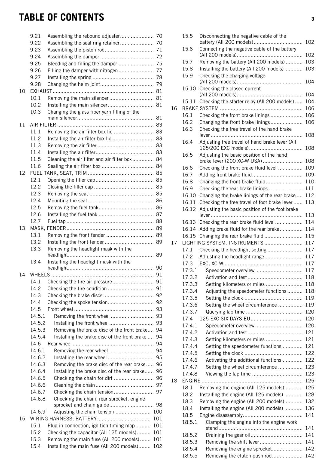 KTM 2014 - 125 200 EXC SIX DAYS XC-W  - WORKSHOP REPAIR SERVICE MANUAL