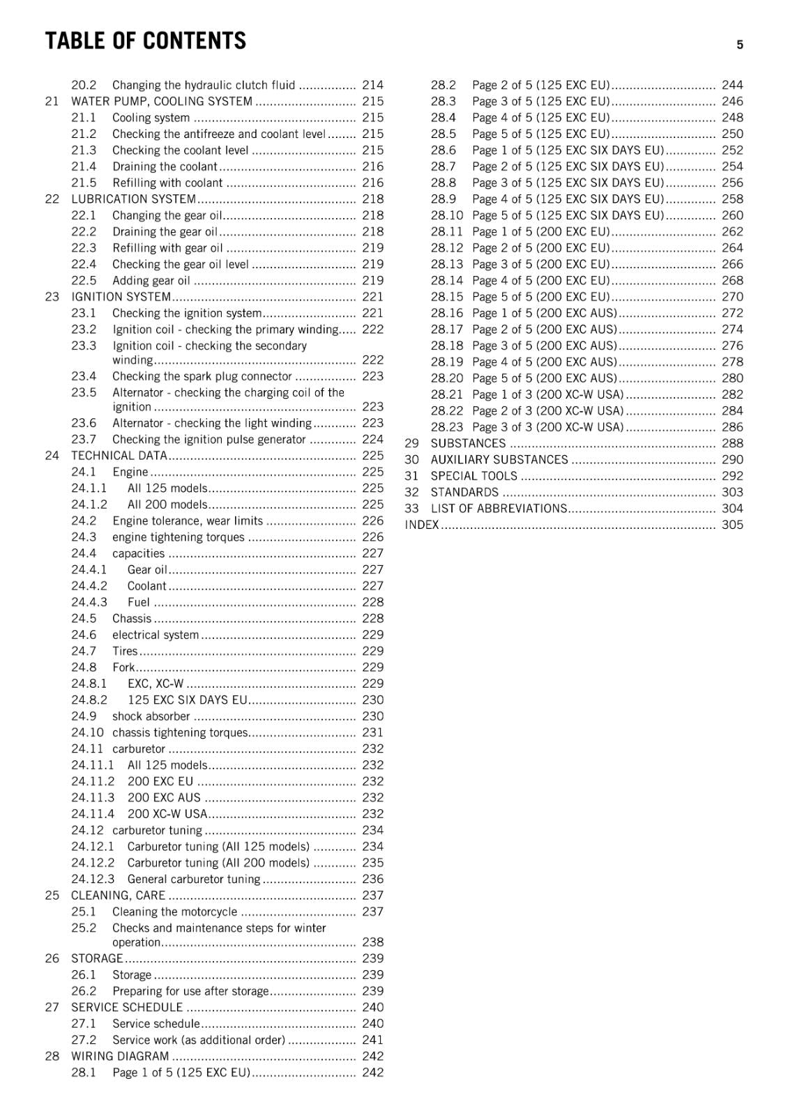 KTM 2014 - 125 200 EXC SIX DAYS XC-W  - WORKSHOP REPAIR SERVICE MANUAL