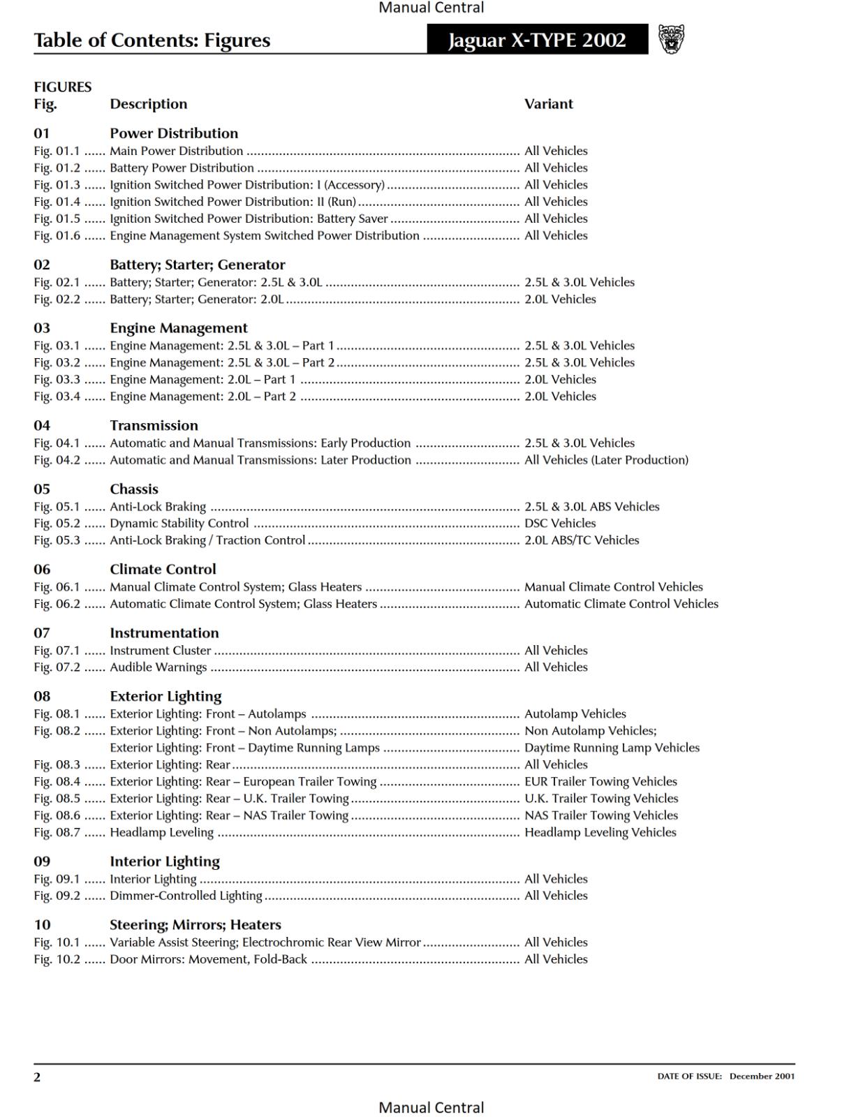 JAGUAR X-TYPE 2002 - 2.5L 3.0L ELECTRICAL GUIDE MANUAL REPRINTED COMB BOUND
