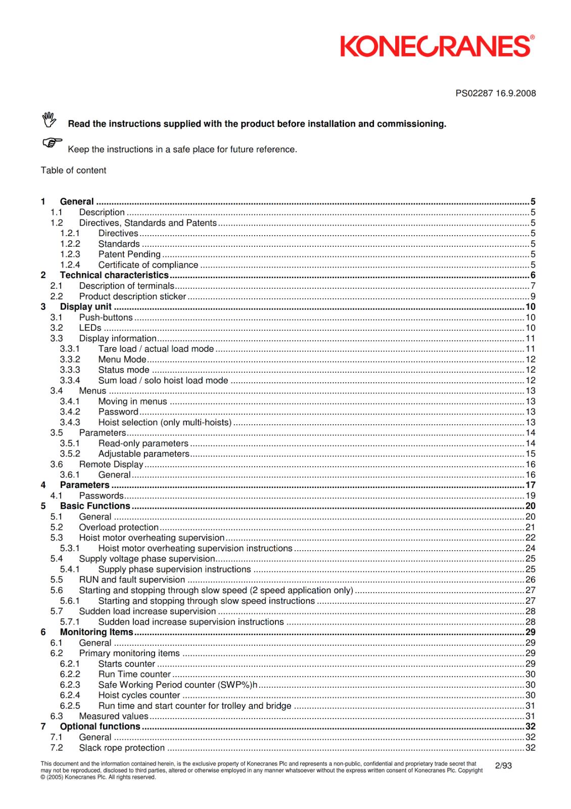 KONECRANES - HOIST CONTROL DEVICE - WORKSHOP SERVICE REPAIR MANUAL
