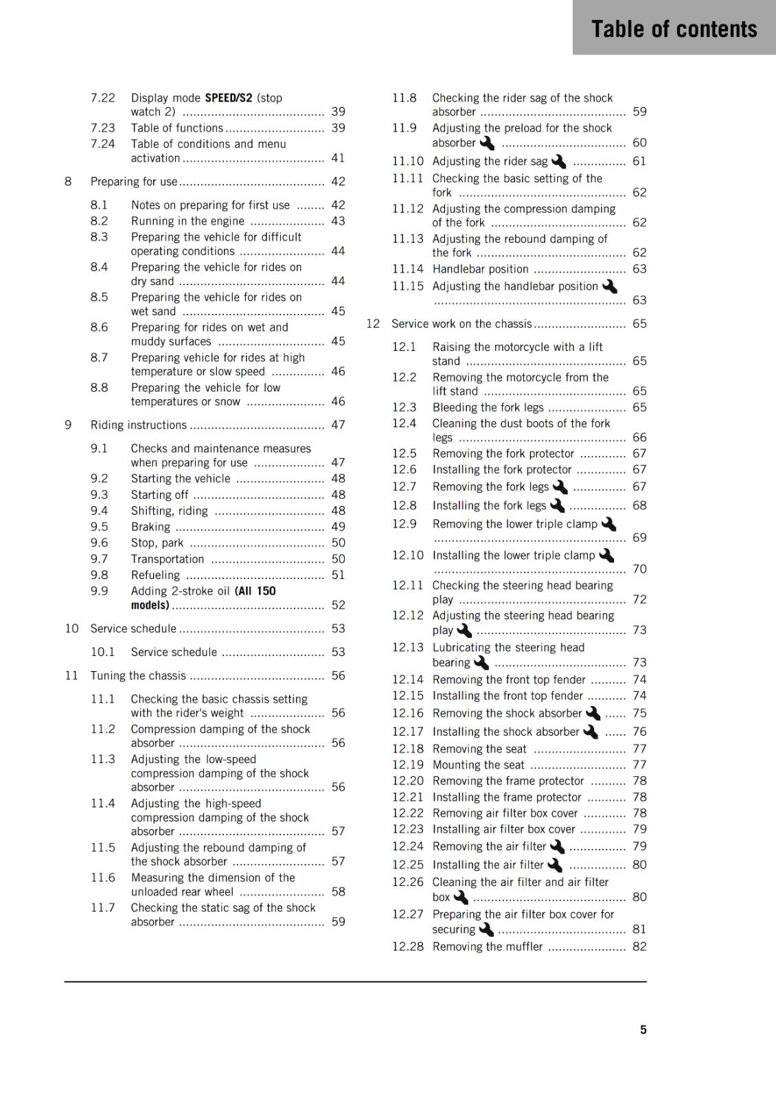 KTM 2025 - 125 150 XC-W EXC - OWNERS MANUAL USER GUIDE