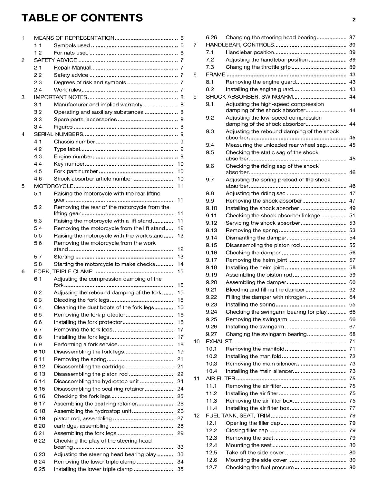 HUSQVARNA 2016 - 701 ENDURO - REPAIR WORKSHOP SERVICE MANUAL