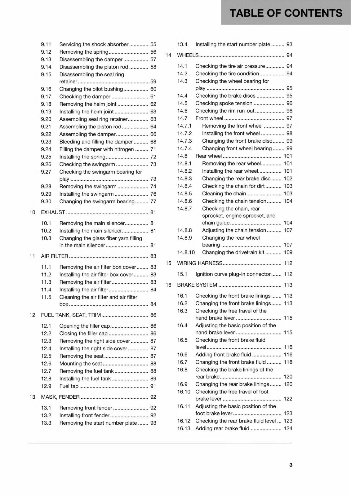 HUSQVARNA 2016 - TC 125 - REPAIR WORKSHOP SERVICE MANUAL