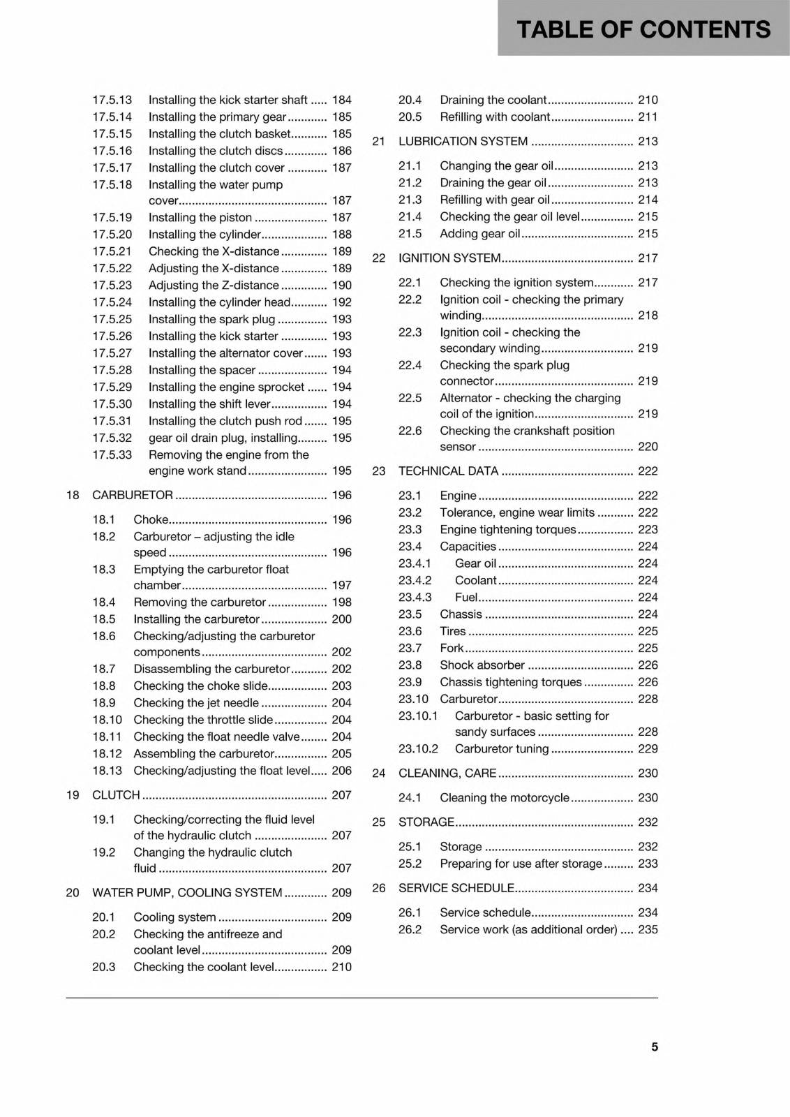 HUSQVARNA 2016 - TC 125 - REPAIR WORKSHOP SERVICE MANUAL