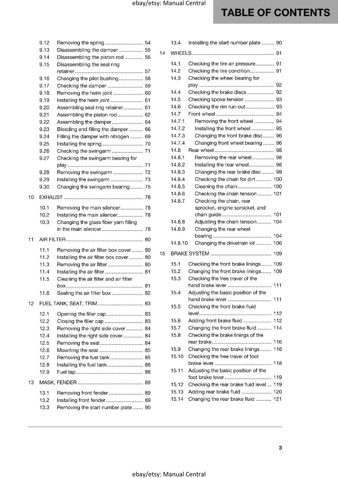 HUSQVARNA 2016 - TC 250 - REPAIR WORKSHOP SERVICE MANUAL