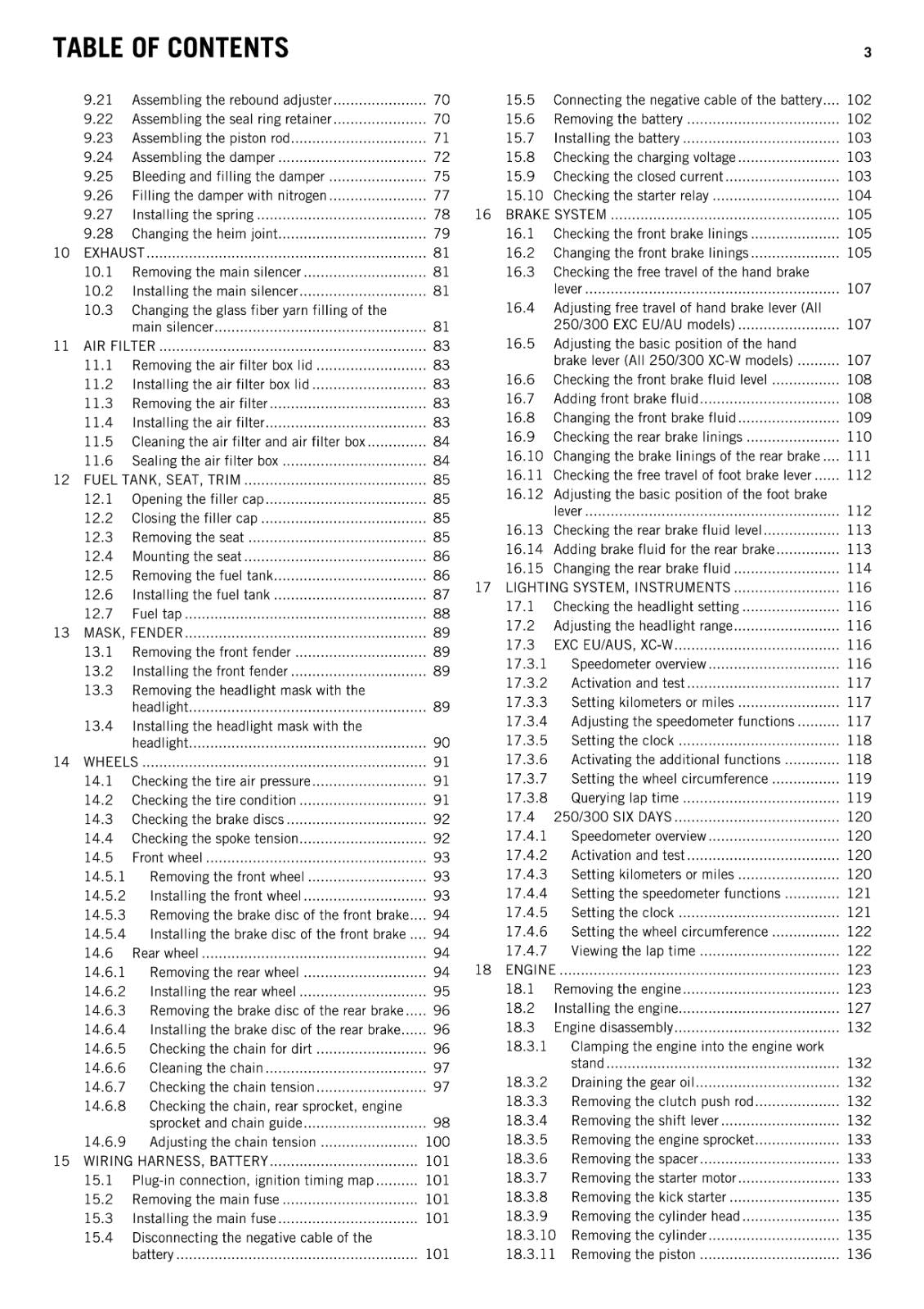 KTM 2014 - 250 300 EXC SIX DAYS XC-W  - WORKSHOP REPAIR SERVICE MANUAL