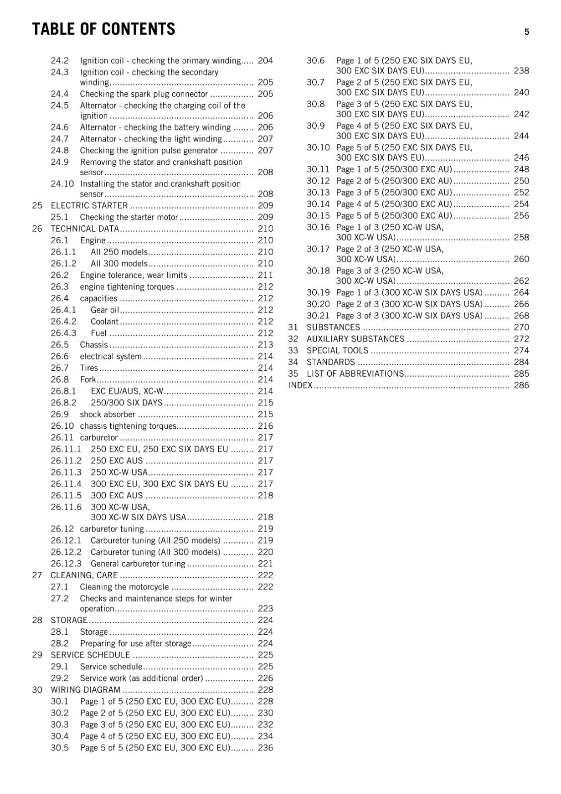 KTM 2014 - 250 300 EXC SIX DAYS XC-W  - WORKSHOP REPAIR SERVICE MANUAL