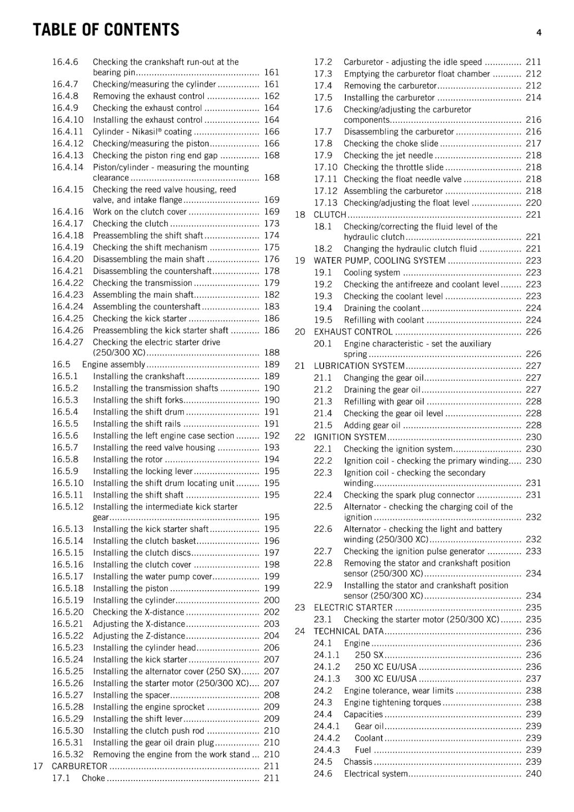 KTM 2014 - 250 300 SX XC  - WORKSHOP REPAIR SERVICE MANUAL