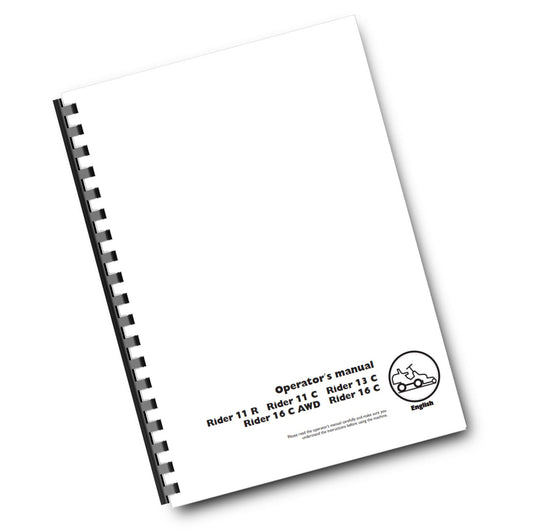HUSQVARNA RIDE ON MOWER - RIDER 11 13 16 - OPERATOR MANUAL REPRINTED