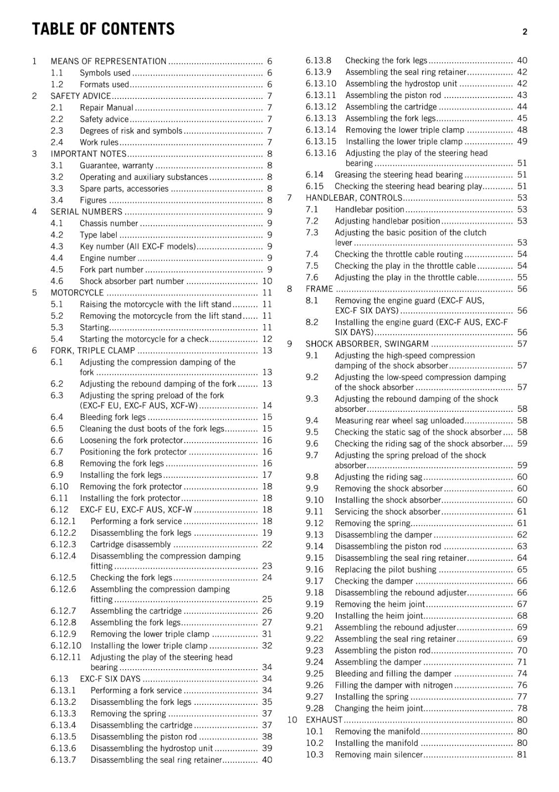KTM 2014 - 250 EXC-F SIX DAYS XCF-W - WORKSHOP REPAIR SERVICE MANUAL