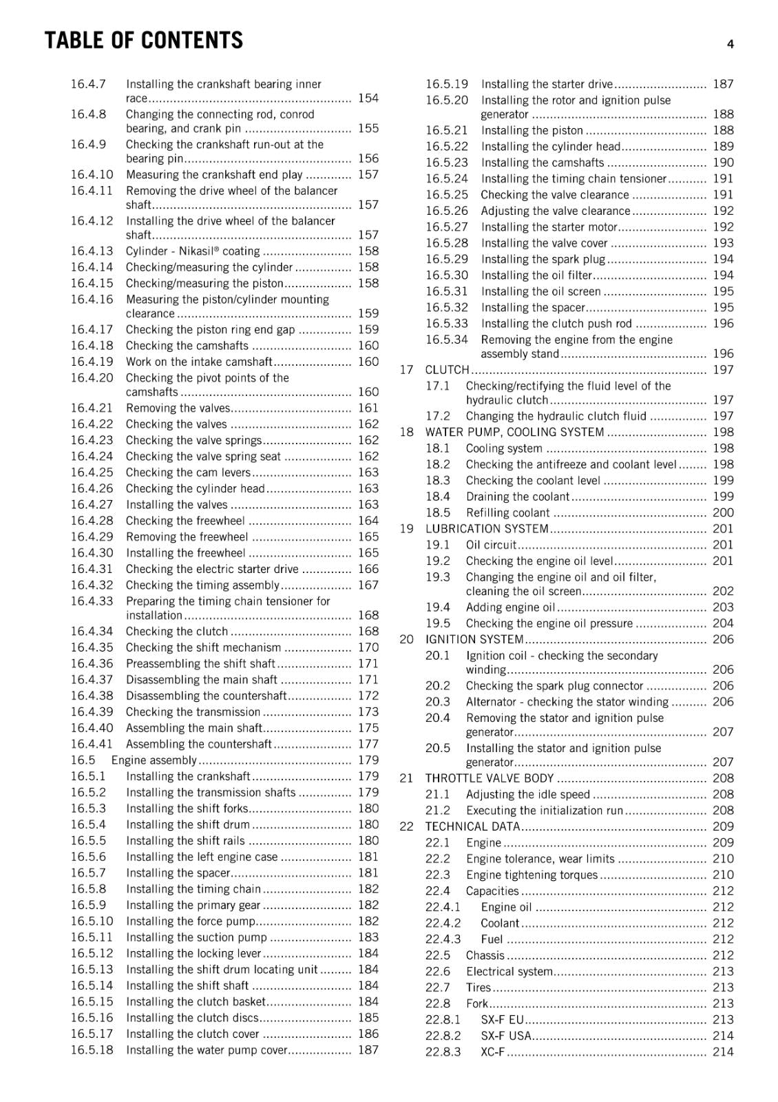 KTM 2014 - 250 SX-F XC-F - WORKSHOP REPAIR SERVICE MANUAL
