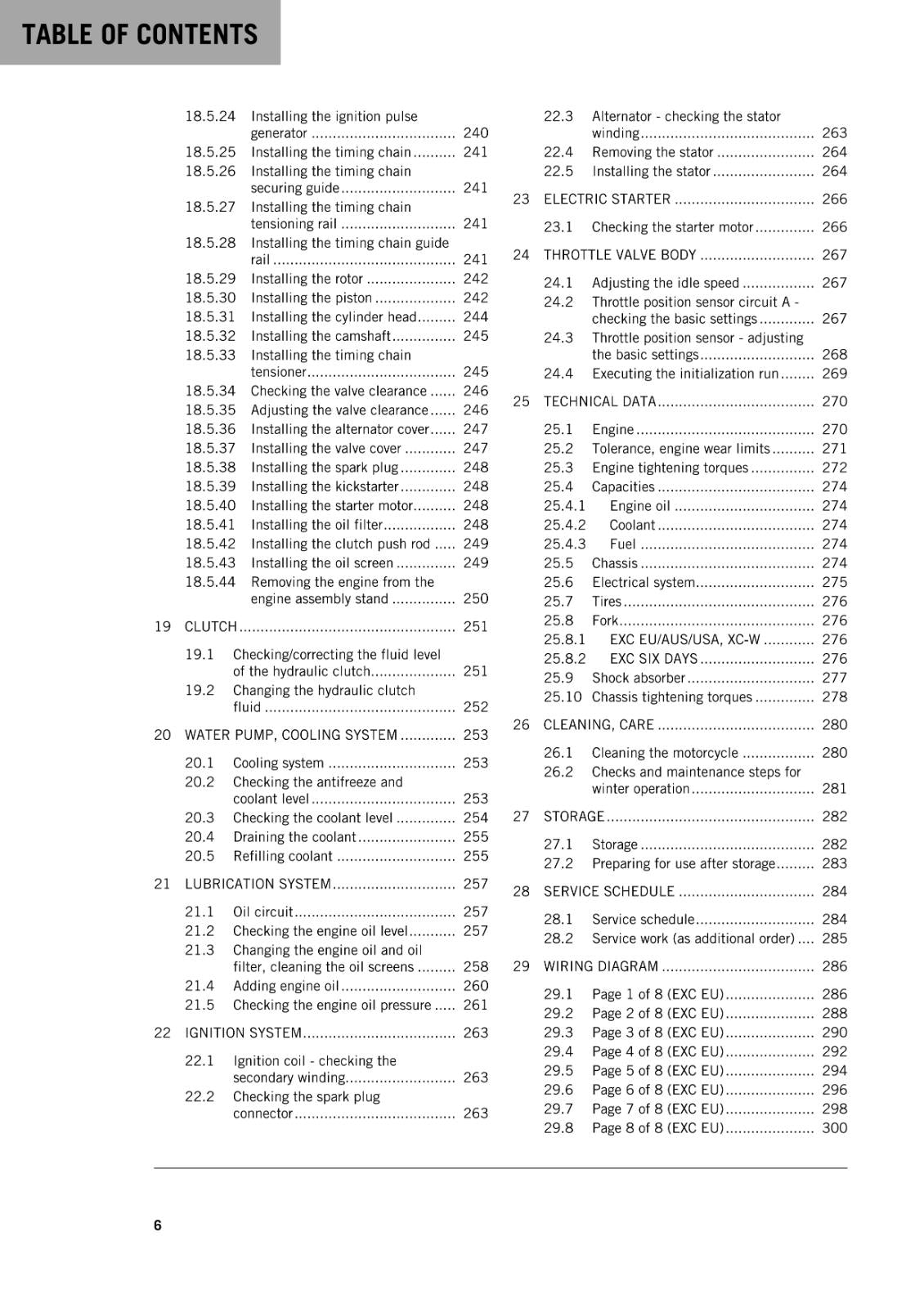 KTM 2014 - 450 500 EXC SIX DAYS XC-W - WORKSHOP REPAIR SERVICE MANUAL