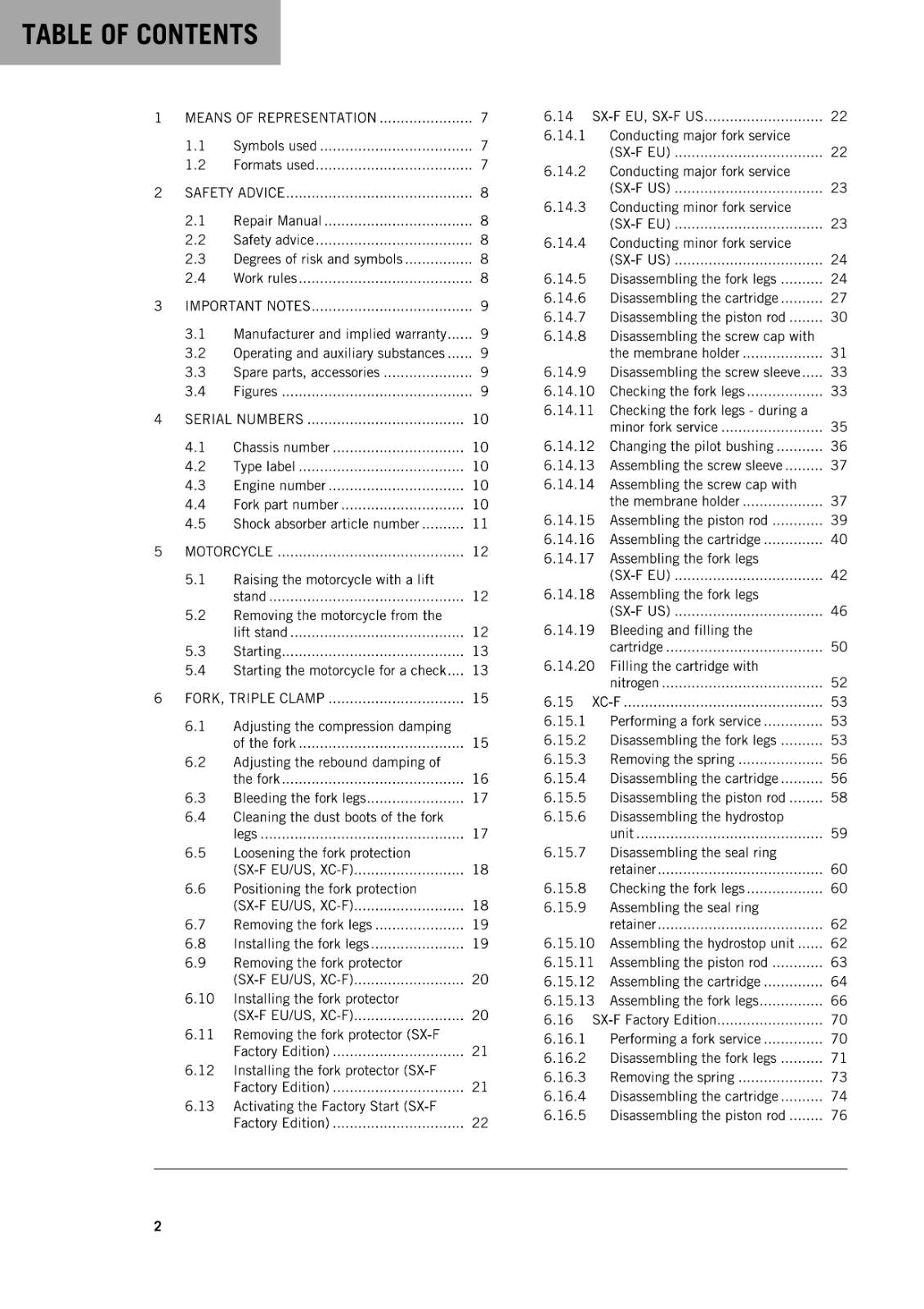 KTM 2014 - 450 SX-F FACTORY EDITION XC-F - WORKSHOP REPAIR SERVICE MANUAL
