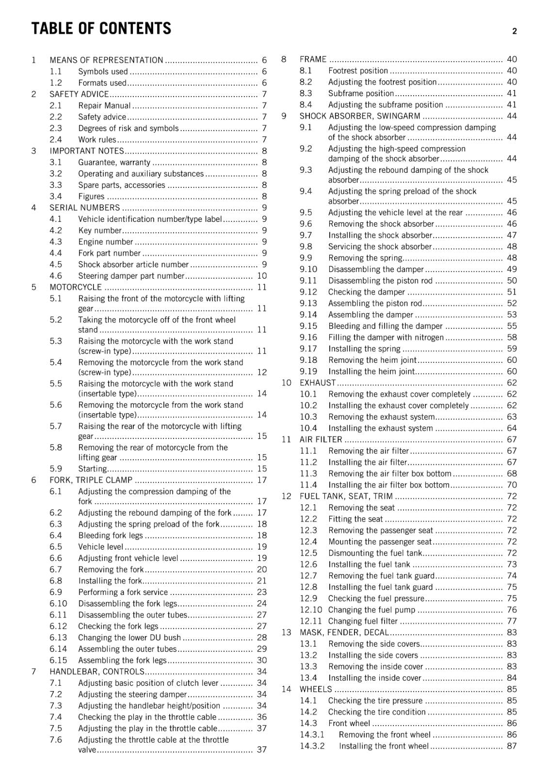 KTM 2014 - 1190 RC8 R - WORKSHOP REPAIR SERVICE MANUAL