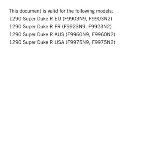 KTM 2014 - 1290 SUPER DUKE R - WORKSHOP REPAIR SERVICE MANUAL