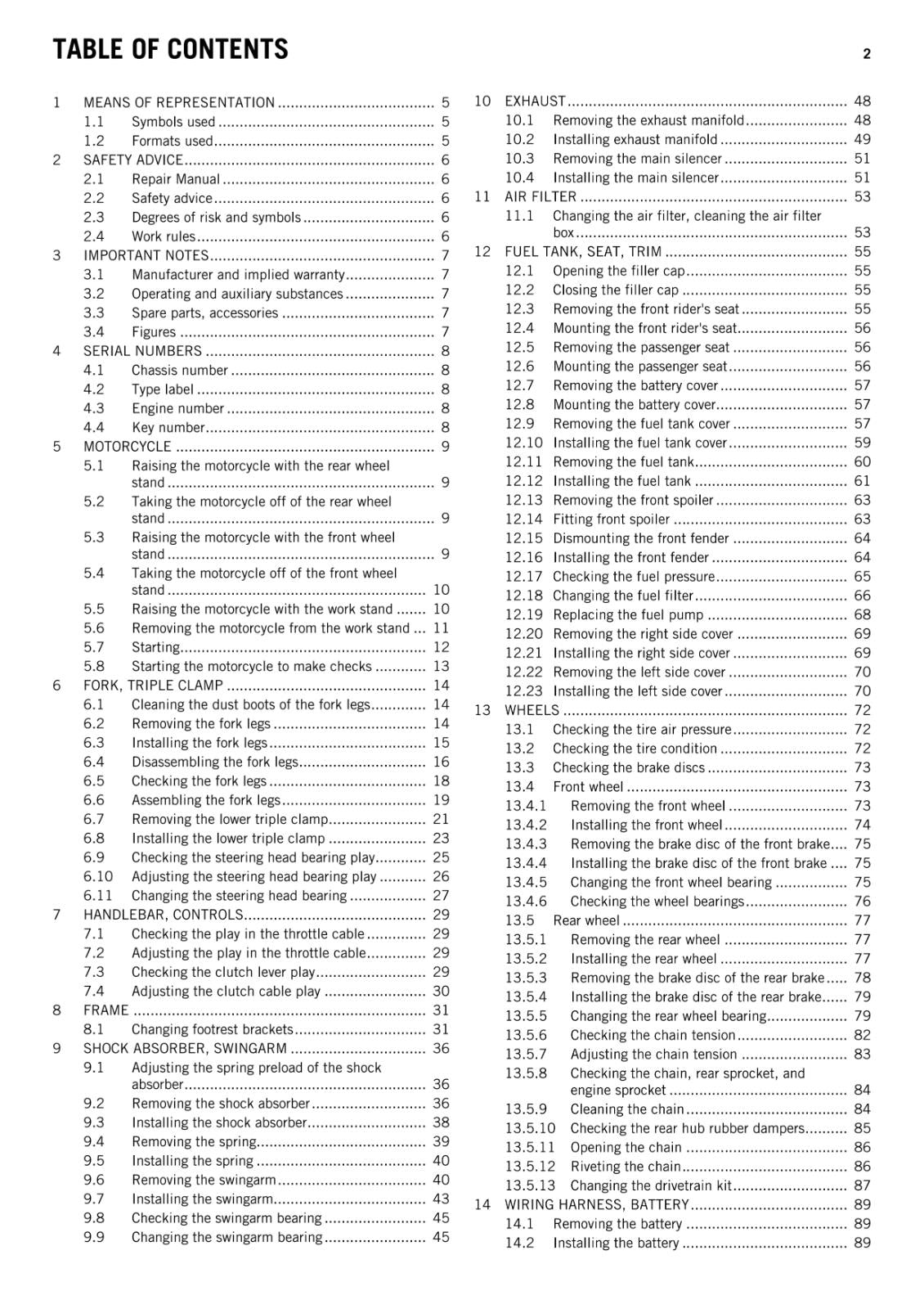 KTM 2014 - RC 125 - WORKSHOP REPAIR SERVICE MANUAL