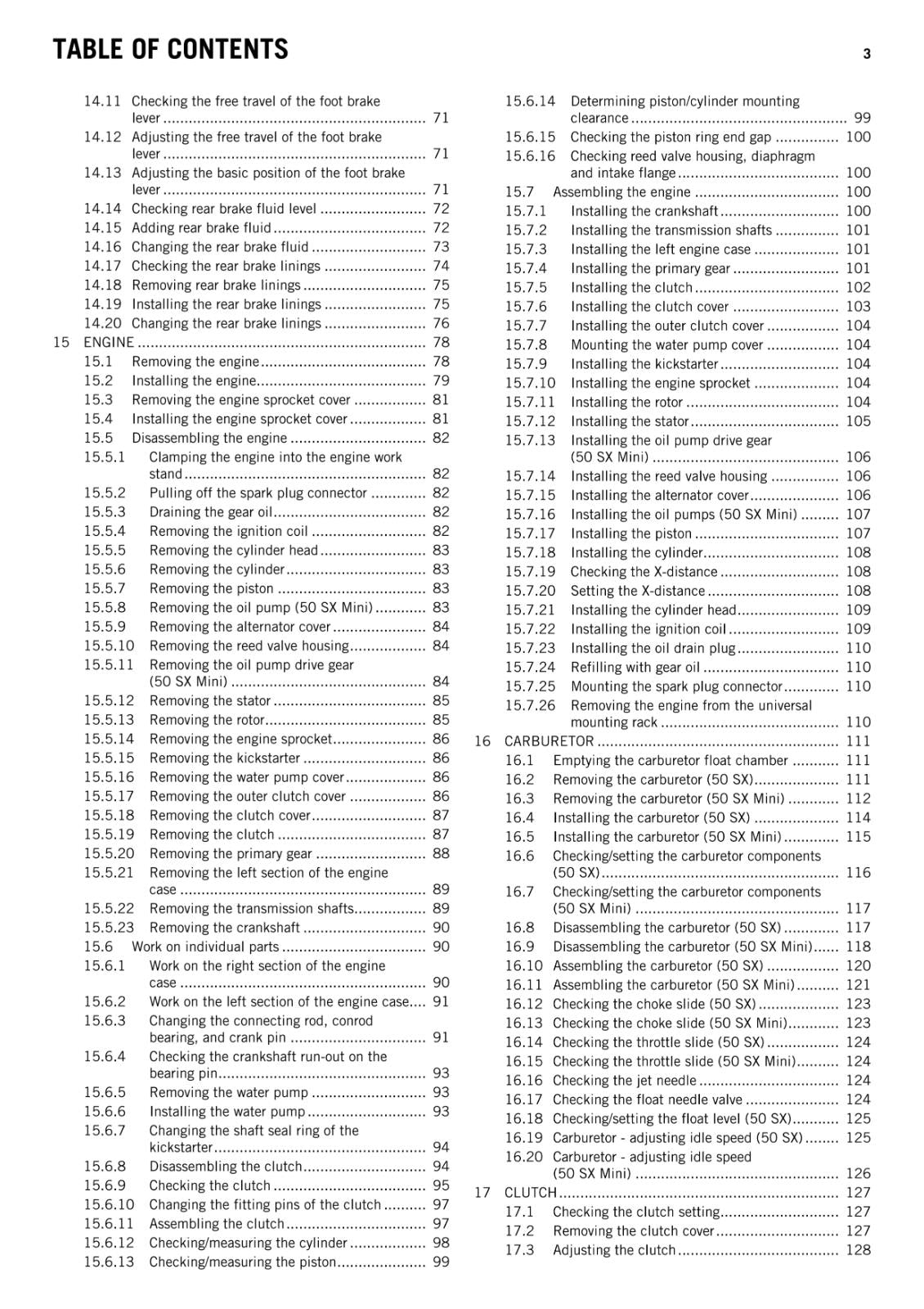 KTM 2013 - 50 SX MINI - WORKSHOP REPAIR SERVICE MANUAL