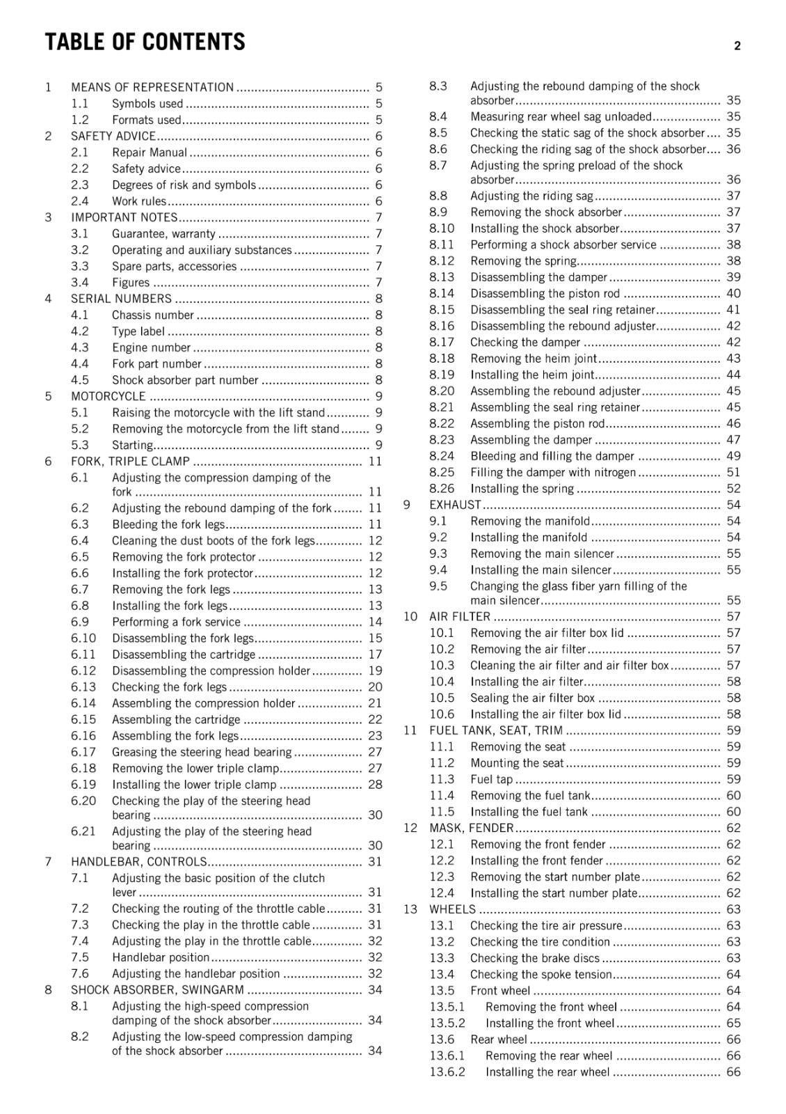 KTM 2013 - 85 SX 19/16 17/14 - WORKSHOP REPAIR SERVICE MANUAL
