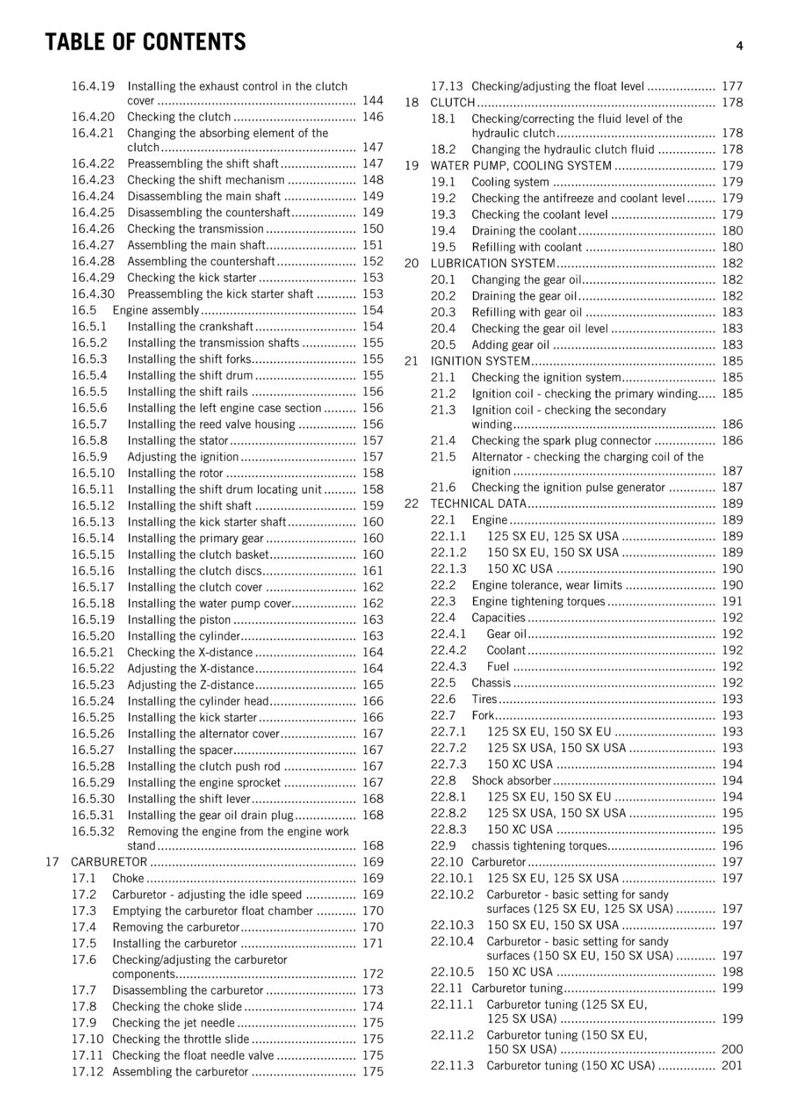 KTM 2013 - 125 150 SX XC - WORKSHOP REPAIR SERVICE MANUAL