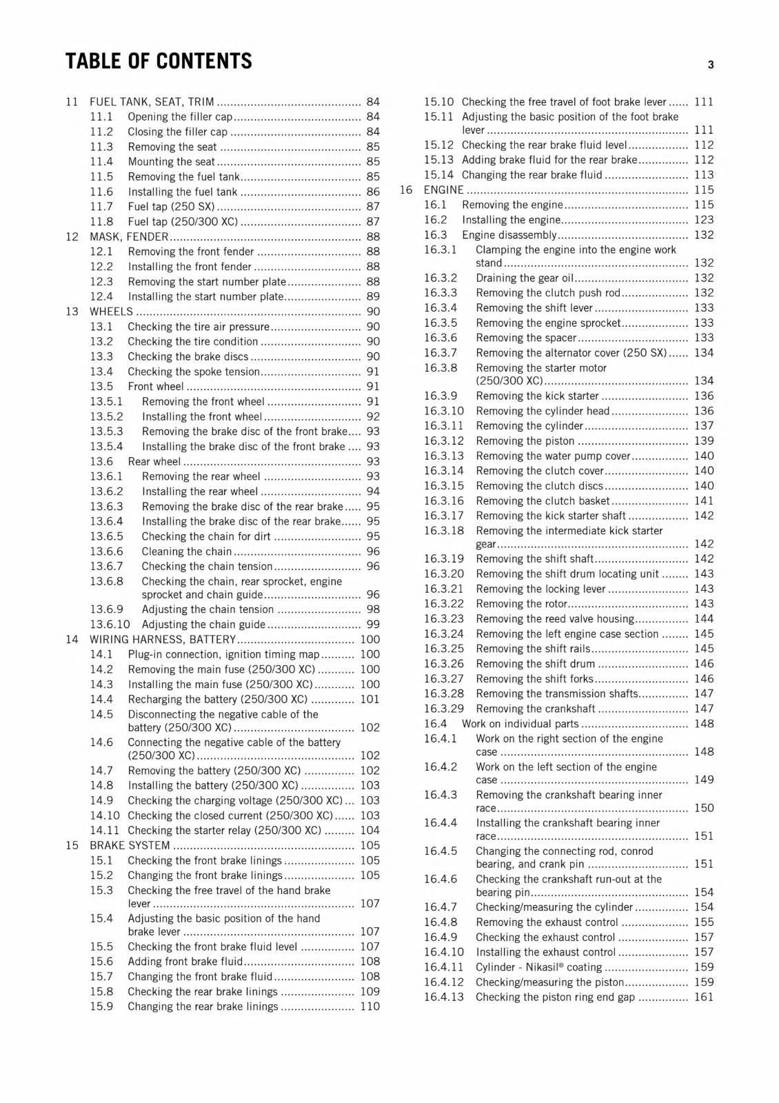 KTM 2013 - 250 300 SX XC - WORKSHOP REPAIR SERVICE MANUAL