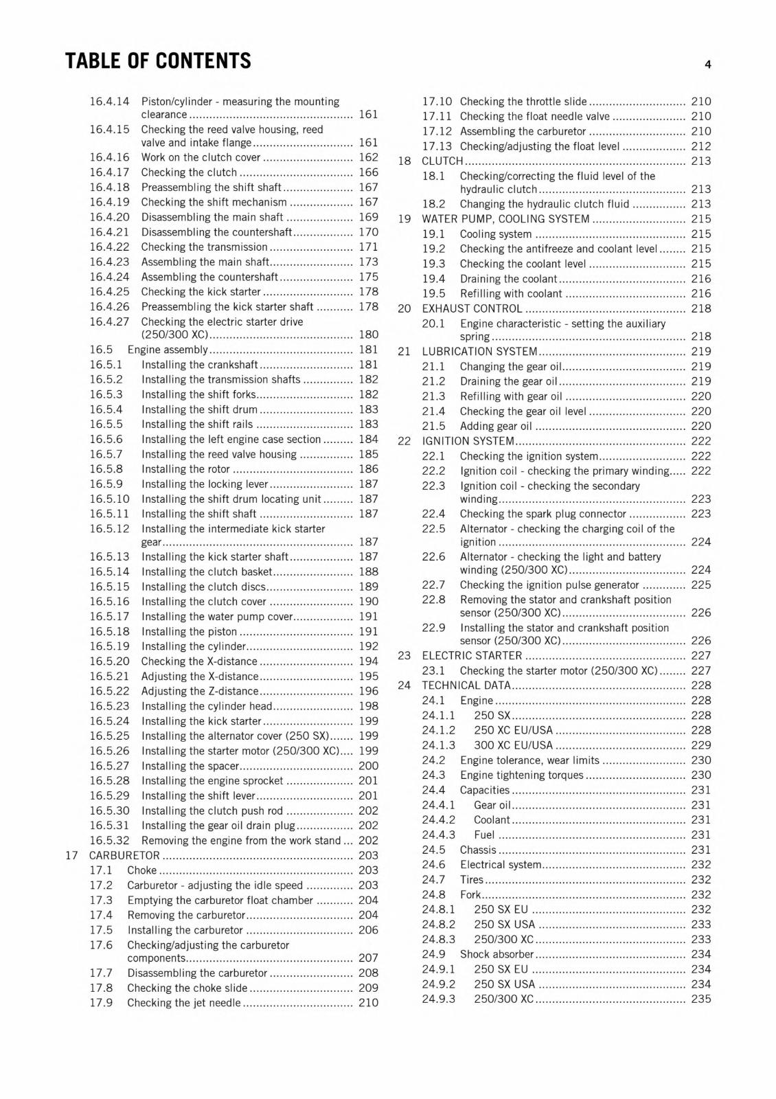 KTM 2013 - 250 300 SX XC - WORKSHOP REPAIR SERVICE MANUAL