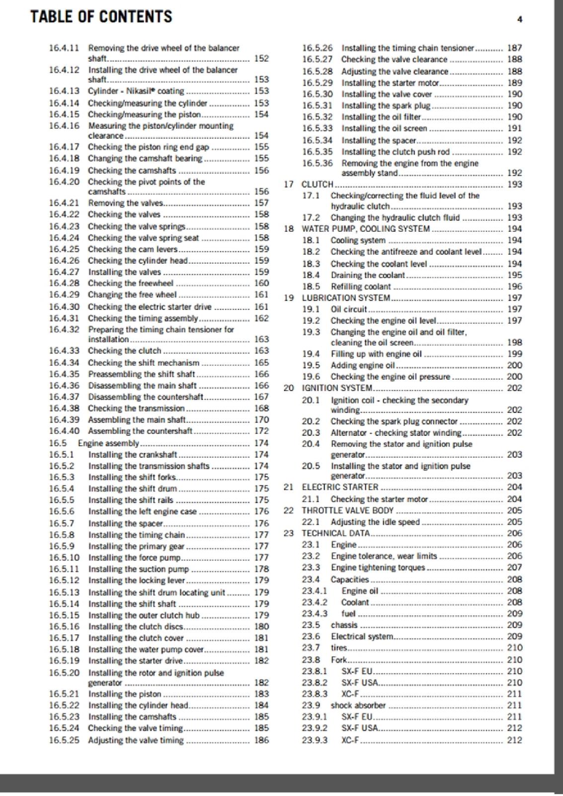 KTM 2013 - 350 SX-F XC-F - WORKSHOP REPAIR SERVICE MANUAL
