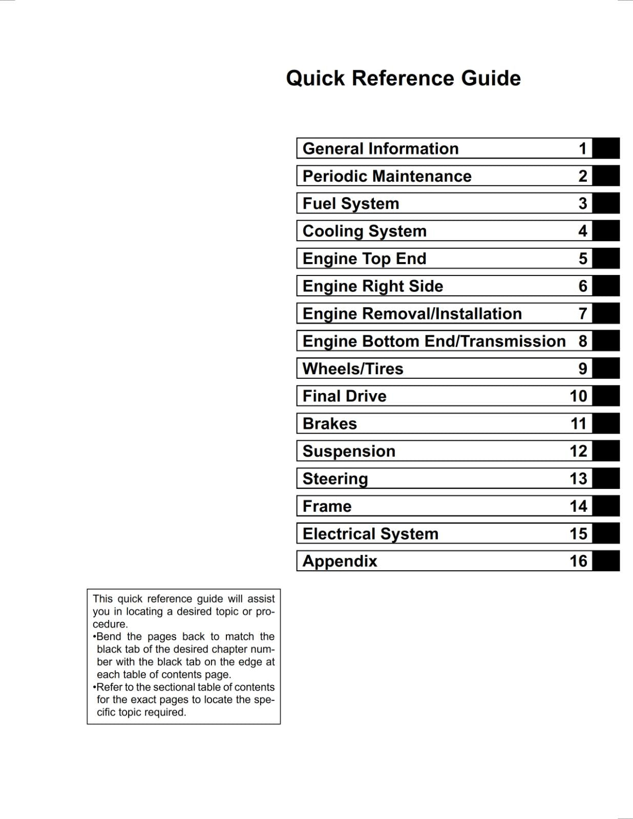 KAWASAKI MOTORCYCLE - KX250 2005 2006 2007 2008 - WORKSHOP SERVICE MANUAL