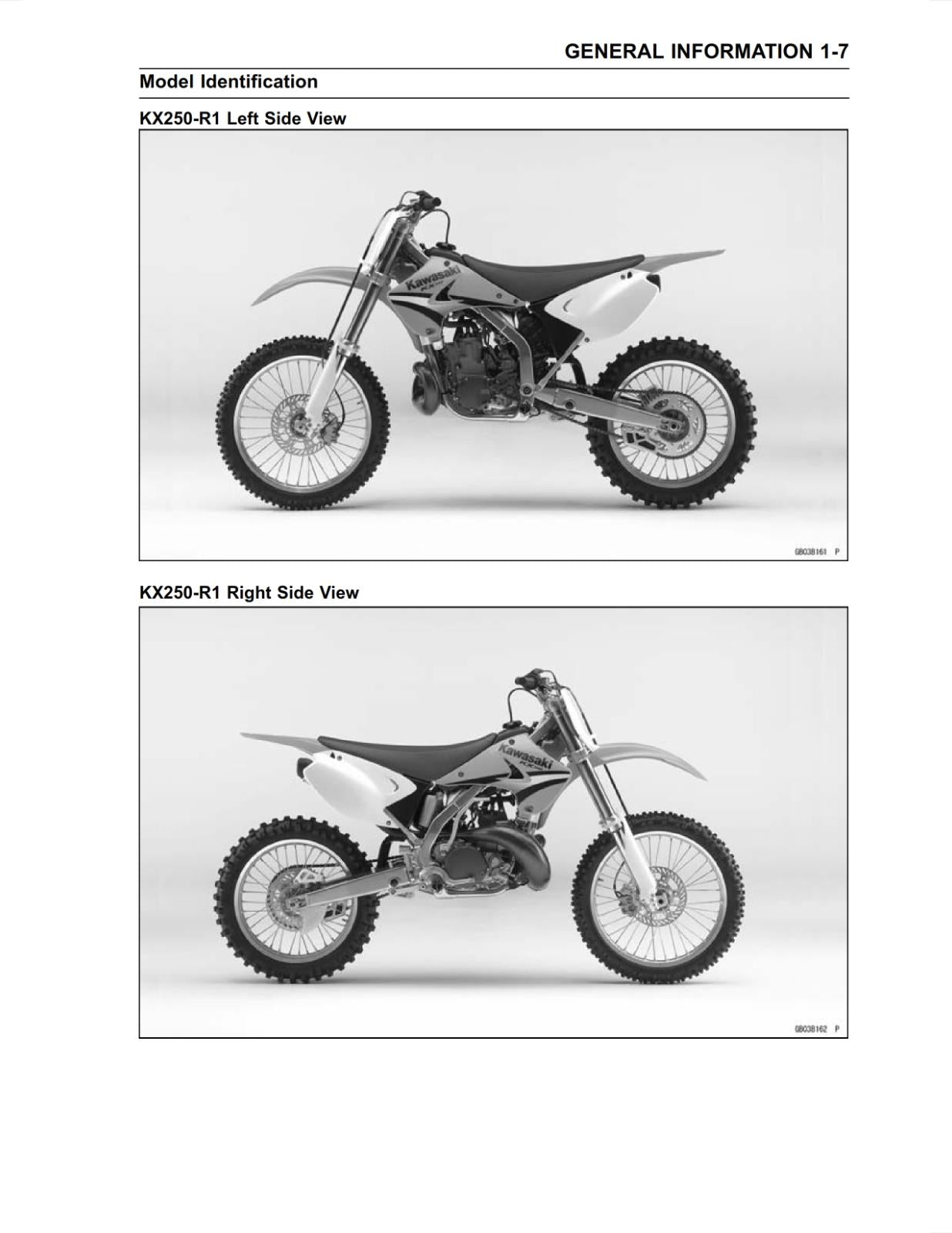 KAWASAKI MOTORCYCLE - KX250 2005 2006 2007 2008 - WORKSHOP SERVICE MANUAL