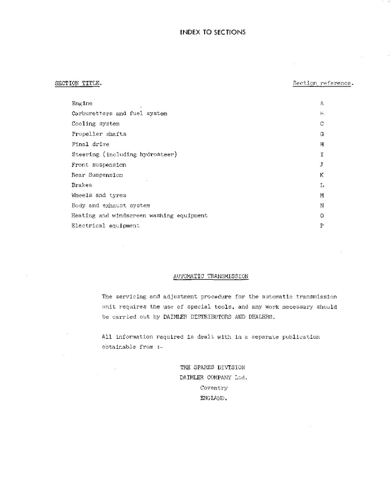 DAIMLER 4.5L MAJESTIC MAJOR SALOON LIMO SERVICE WORKSHOP REPAIR MANUAL