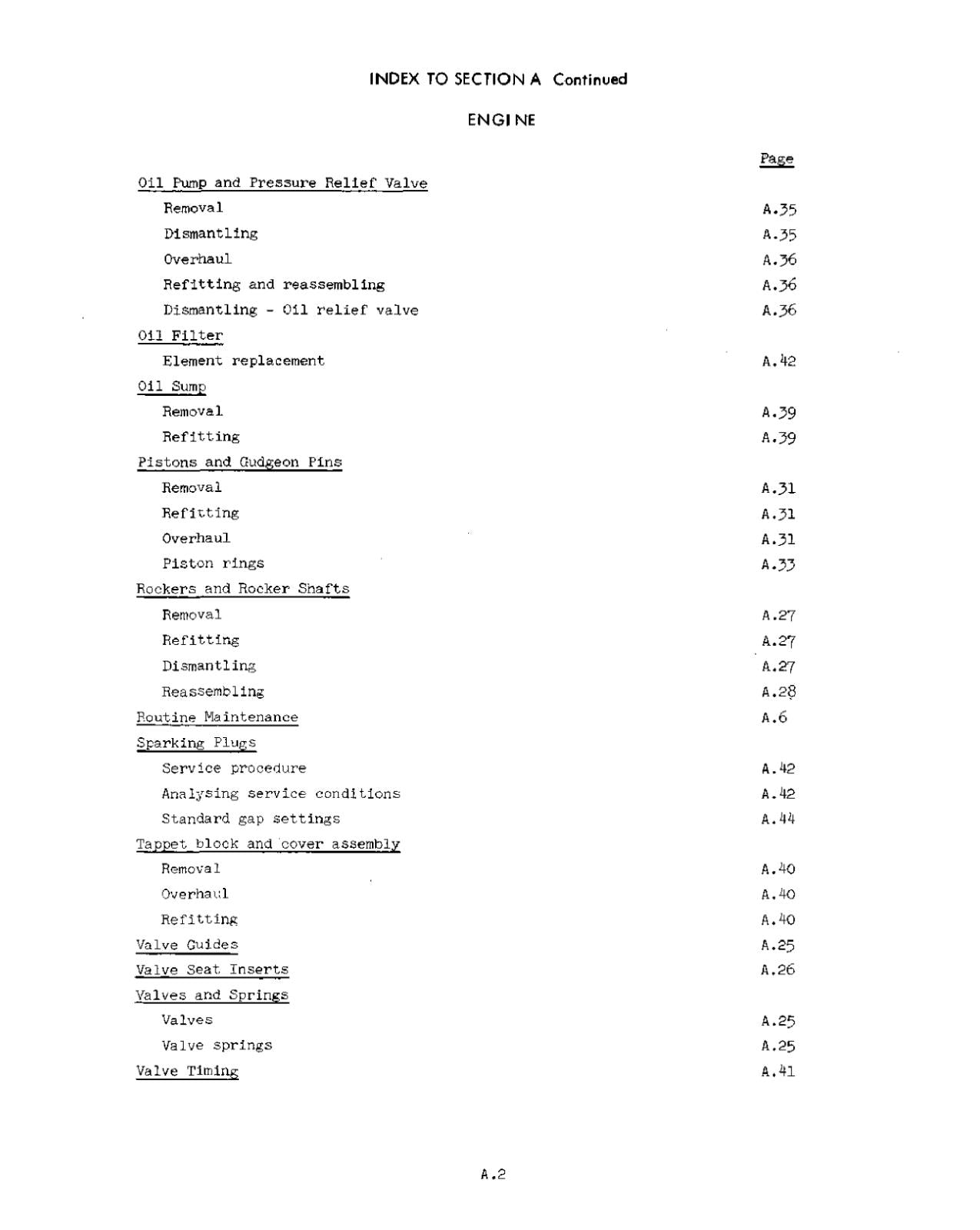 DAIMLER 4.5L MAJESTIC MAJOR SALOON - SECTION A ONLY - ENGINE - WORKSHOP SERVICE