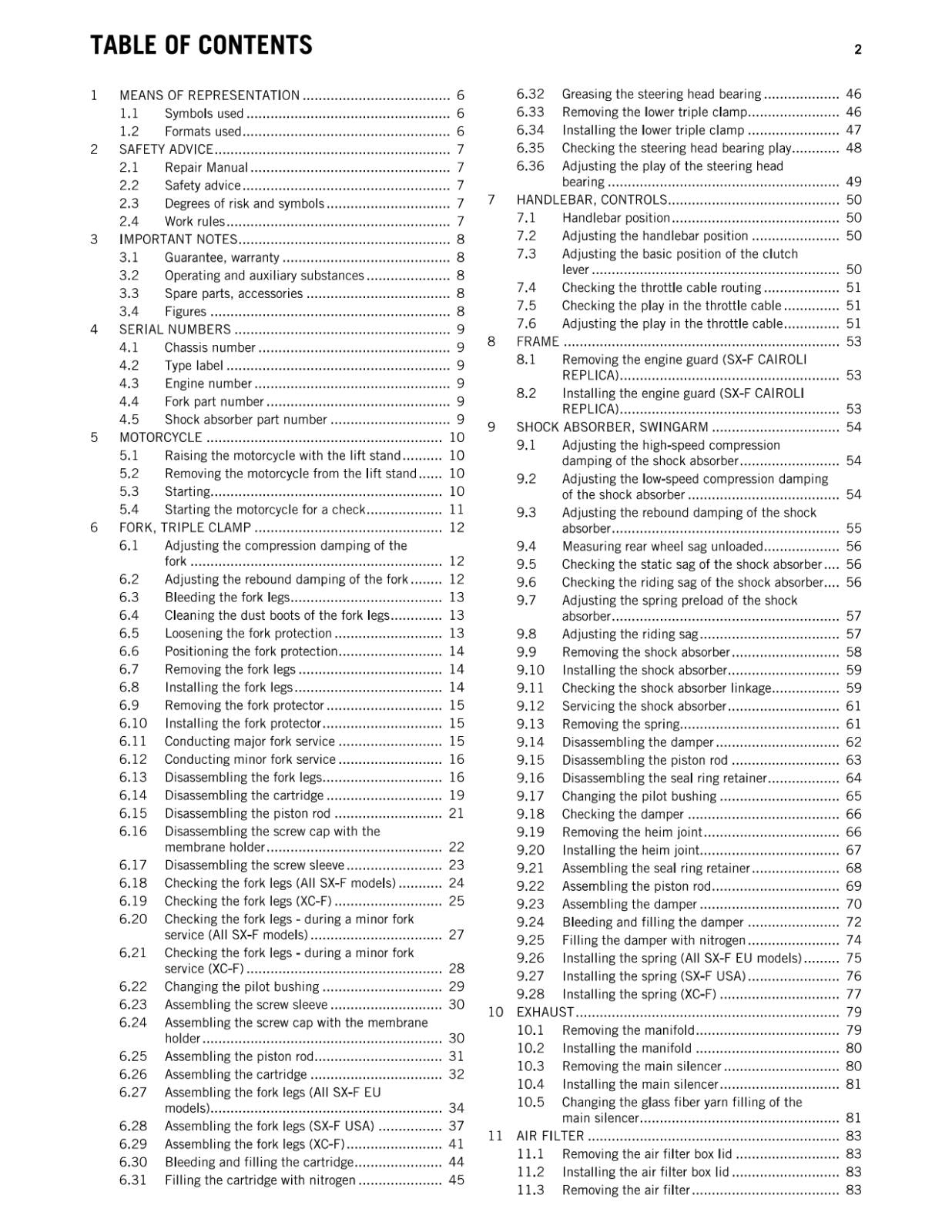 KTM 2012 - 350 SX-F CAIROLI REPLICA XC-F - WORKSHOP SERVICE REPAIR MANUAL