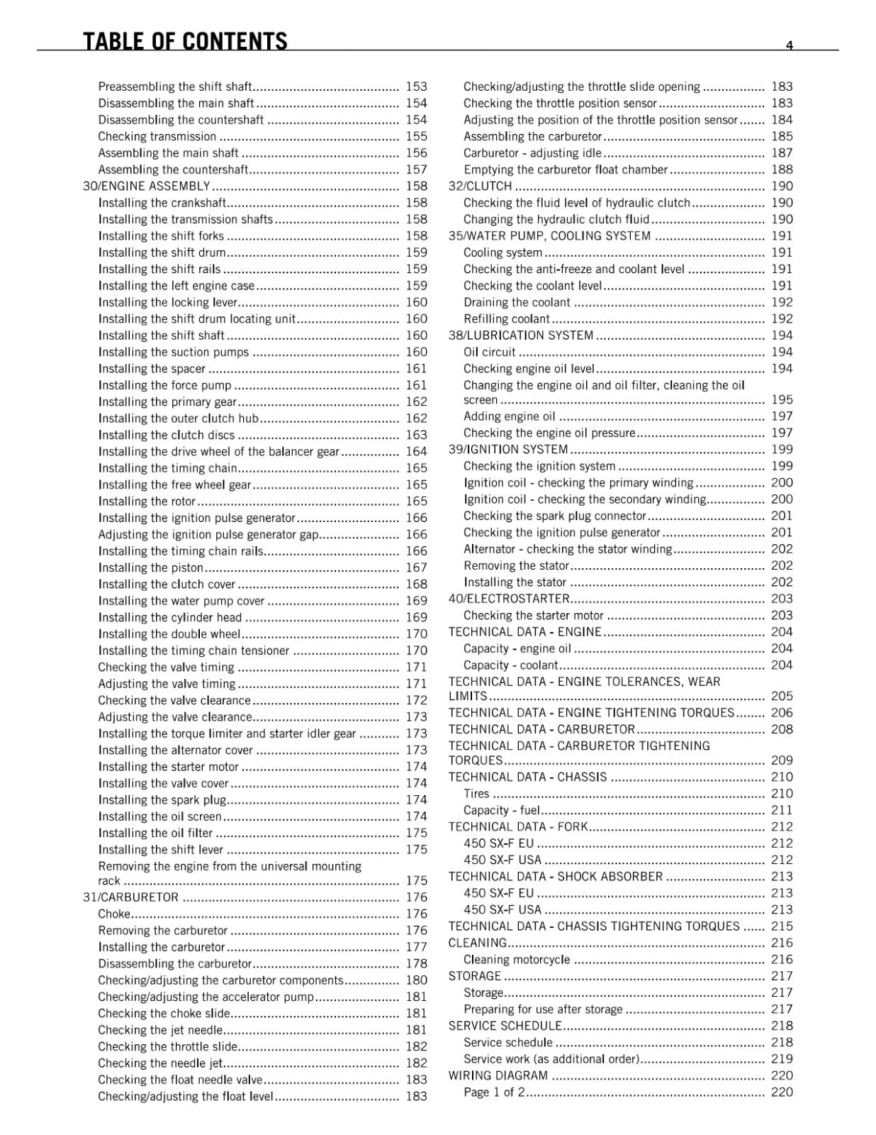 KTM 2012 - 450 SX-F EU USA - WORKSHOP SERVICE REPAIR MANUAL
