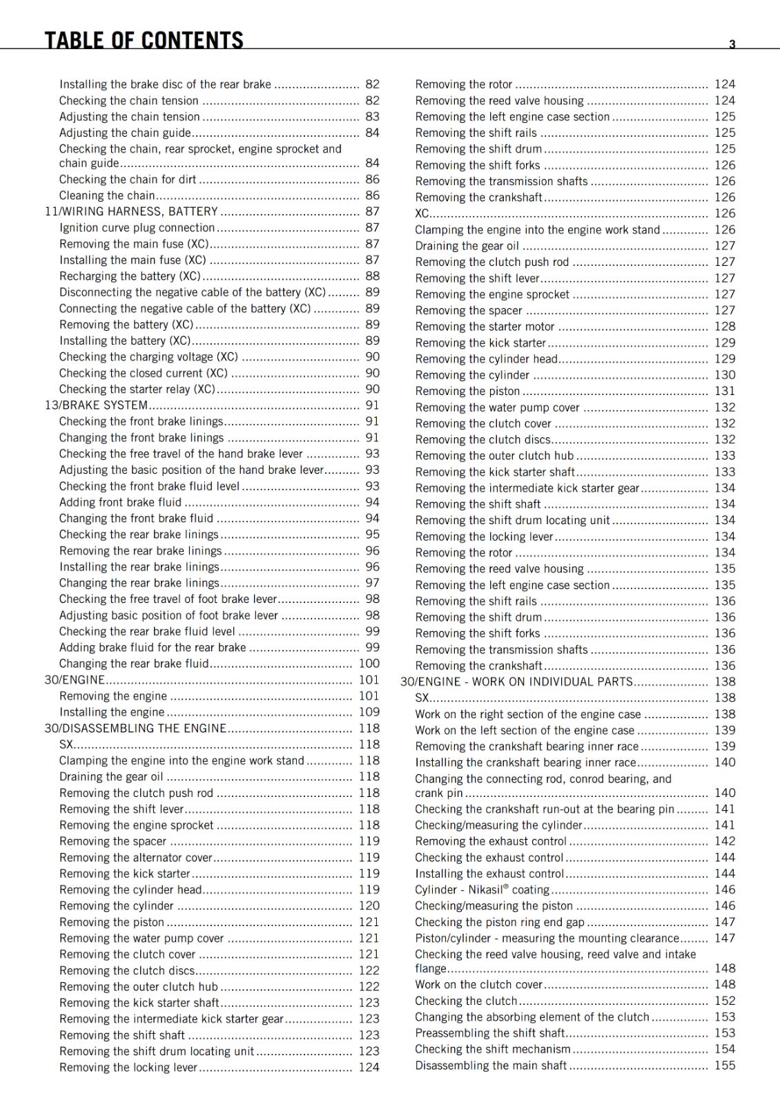 KTM 2011 - 250 300 SX XC - WORKSHOP SERVICE REPAIR MANUAL
