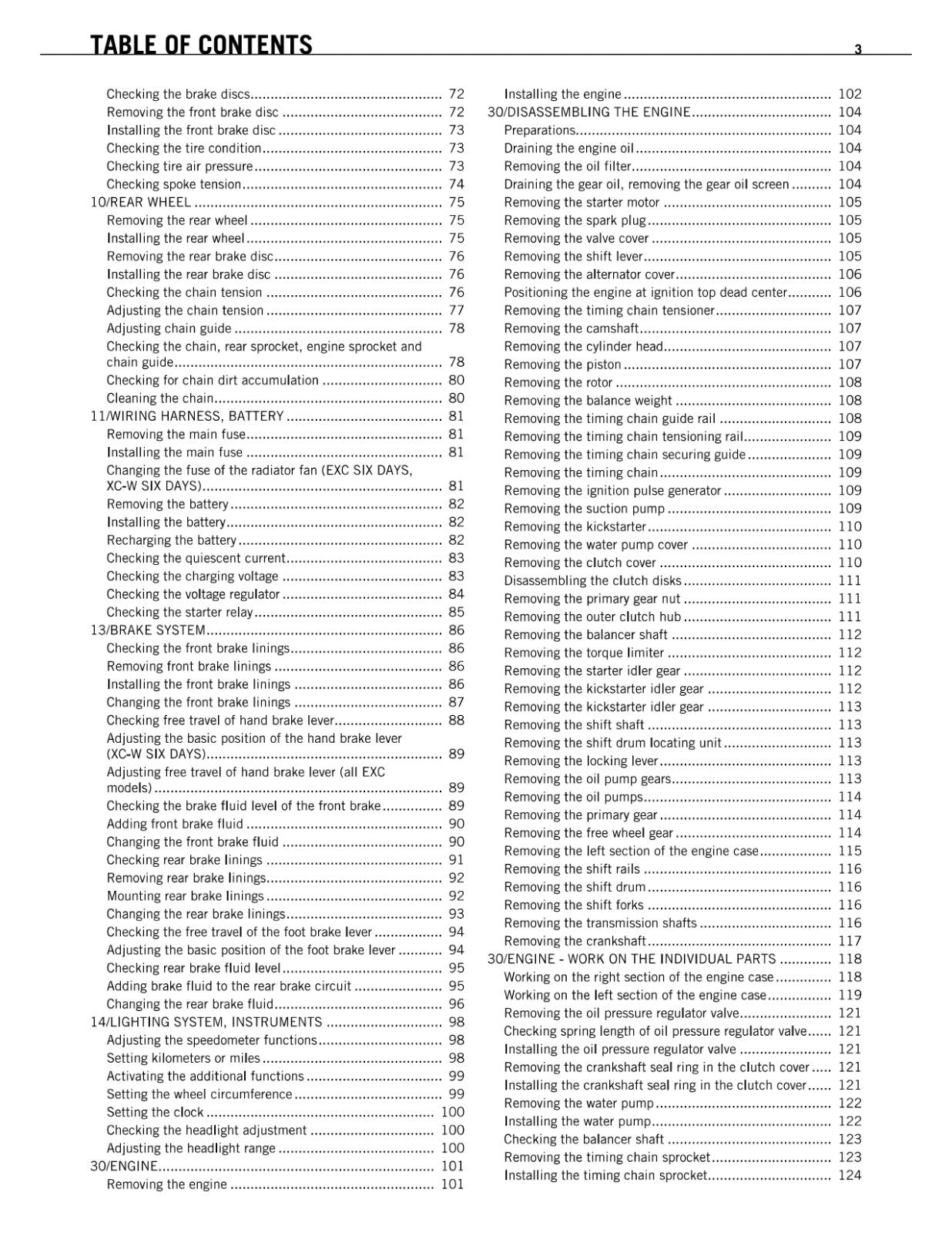 KTM 2011 - 400 450 530 EXC XC-W SIX DAYS - WORKSHOP SERVICE REPAIR MANUAL