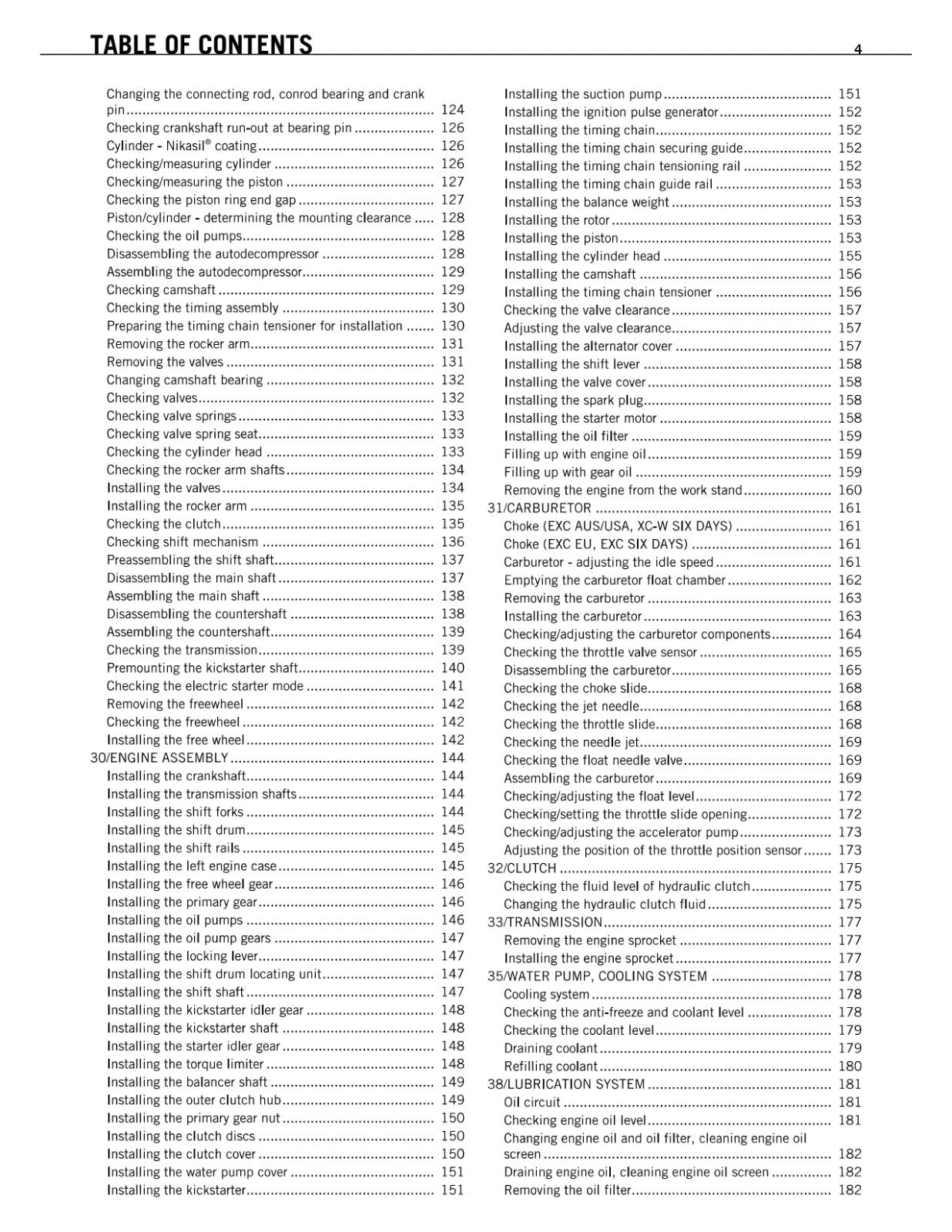 KTM 2011 - 400 450 530 EXC XC-W SIX DAYS - WORKSHOP SERVICE REPAIR MANUAL