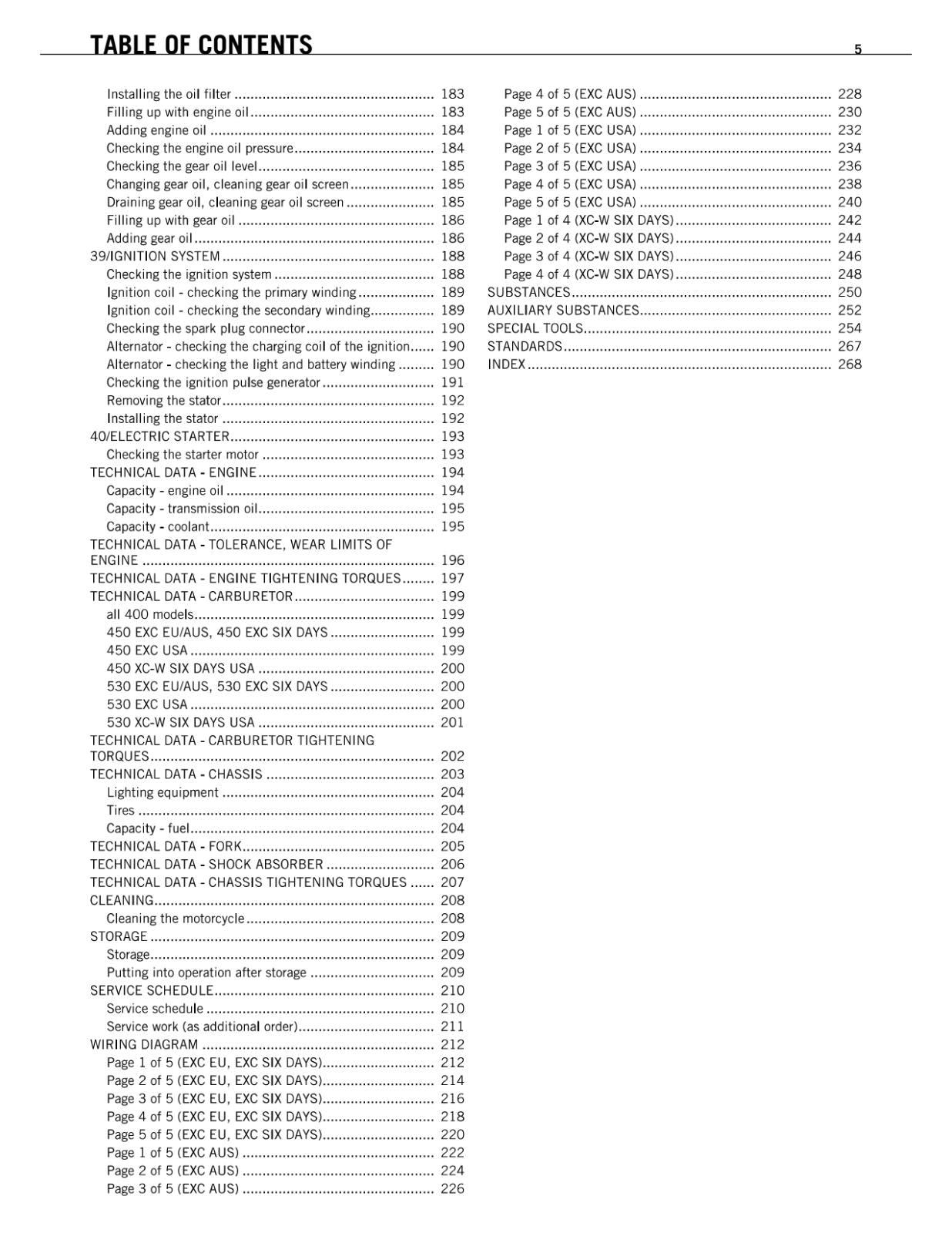 KTM 2011 - 400 450 530 EXC XC-W SIX DAYS - WORKSHOP SERVICE REPAIR MANUAL