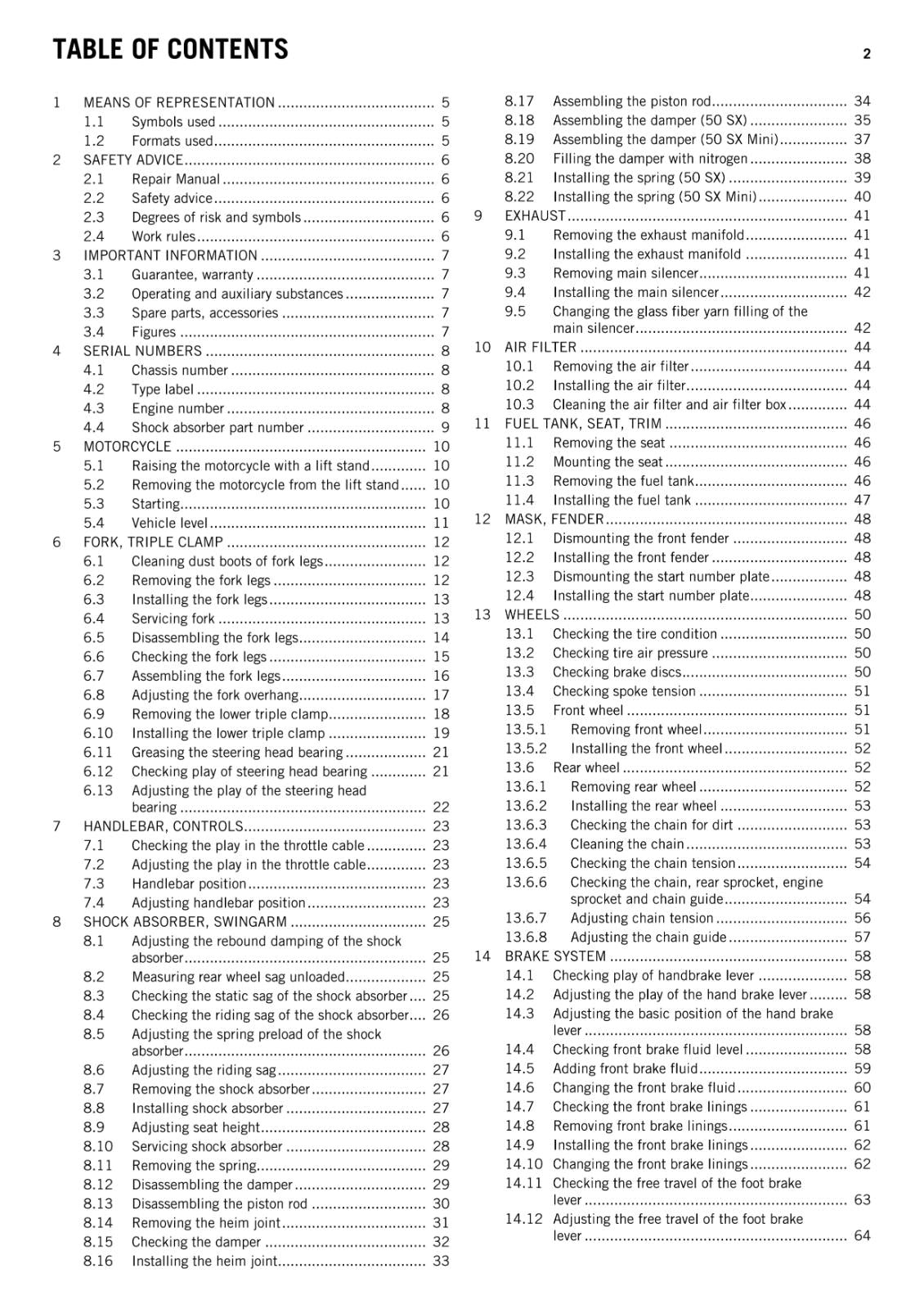KTM 2011 - 50 SX MINI - WORKSHOP SERVICE REPAIR MANUAL