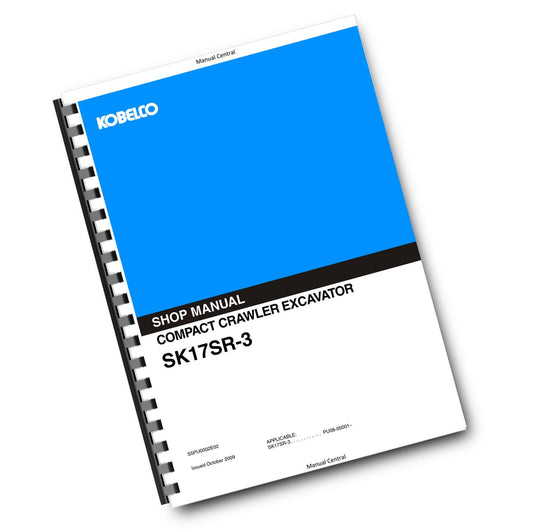 KOBELCO COMPACT CRAWLER EXCAVATOR SK17SR-3 SHOP REPAIR WORKSHOP MANUAL
