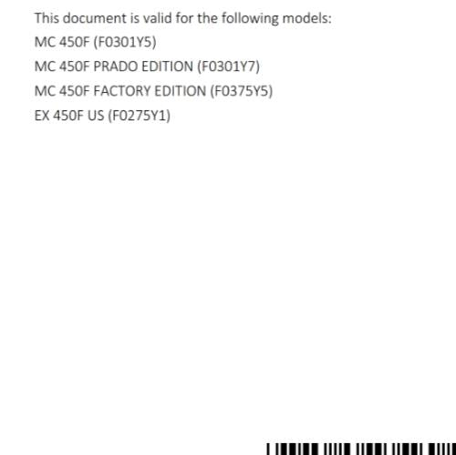 GASGAS 2025 OWNERS MANUAL - MC EX 450F PRADO FACTORY EDITION