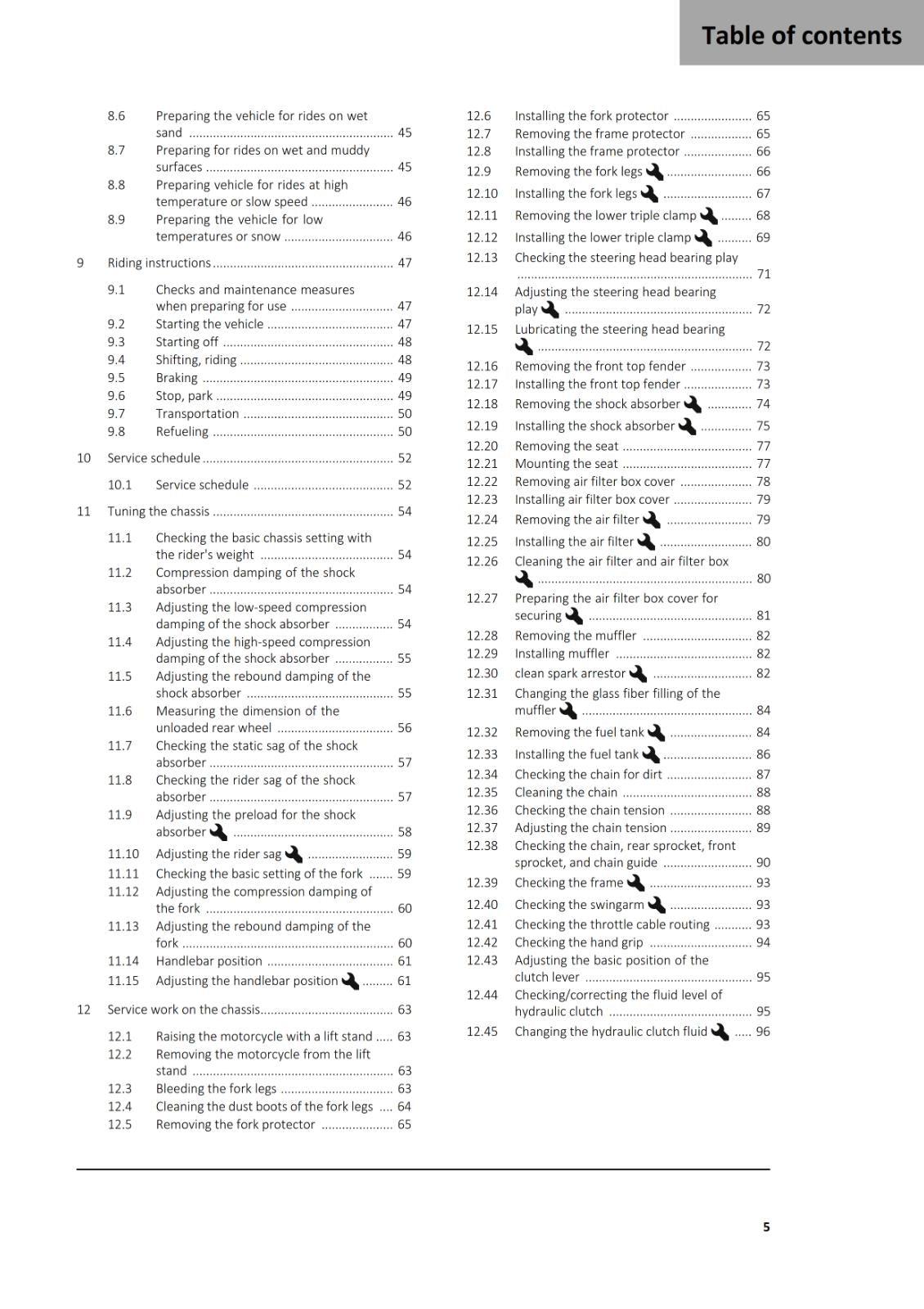 GASGAS 2025 OWNERS MANUAL - ES 500F