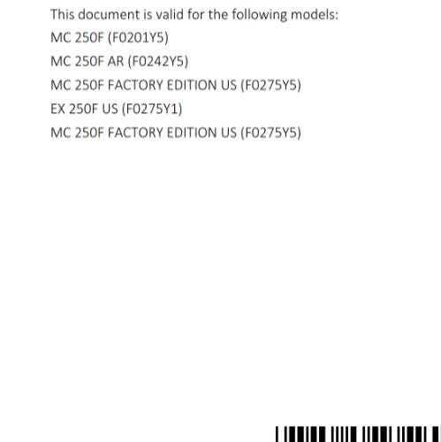 GASGAS 2025 OWNERS MANUAL - MC EX 250F FACTORY EDITION
