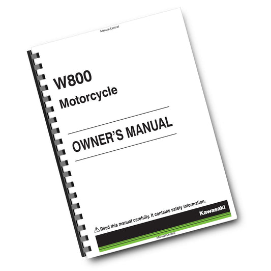 KAWASAKI MOTORCYCLE W800 EJ800AF OWNERS MANUAL 2014 EDITION
