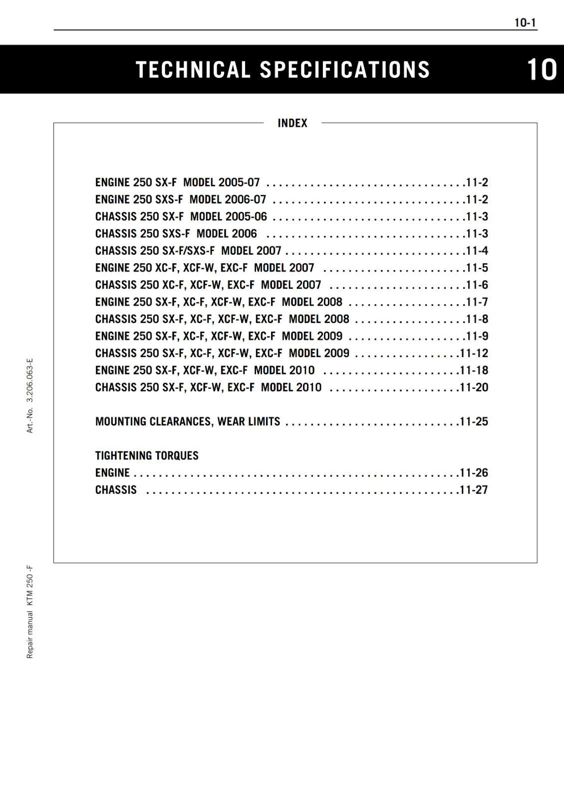 KTM 2005-2010 250 SX-F EXC-F SIX DAYS XCF-W XC-F SXS-F - WORKSHOP SERVICE REPAIR