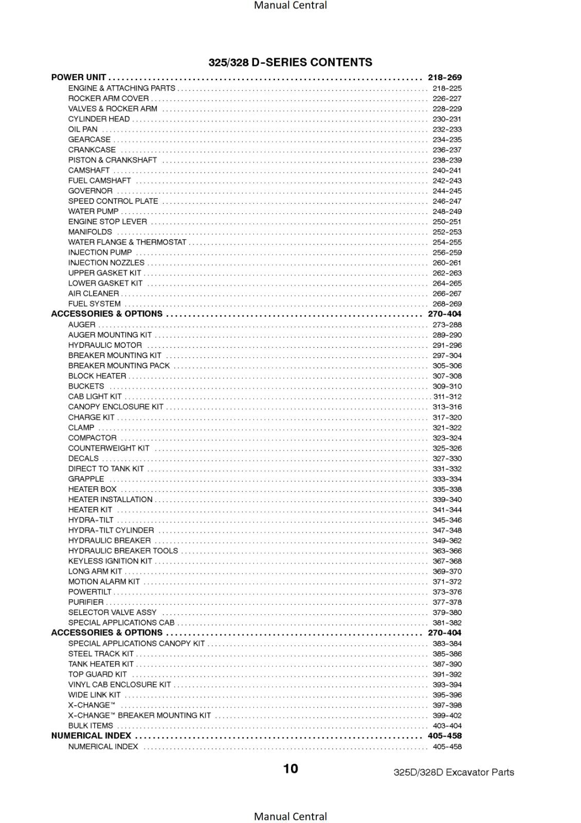 BOBCAT 325 328 D SERIES PARTS MANUAL