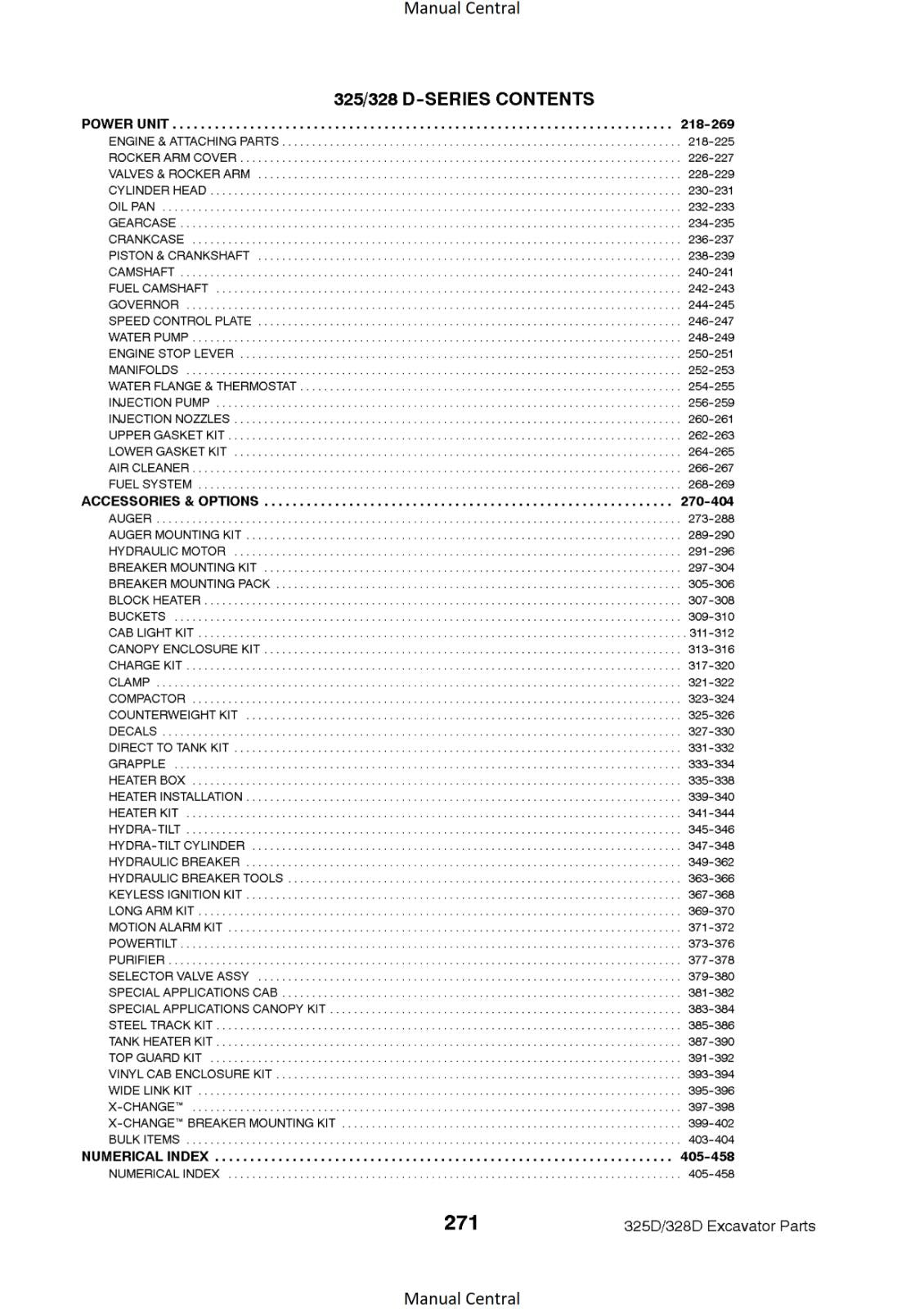 BOBCAT 325 328 D SERIES PARTS MANUAL
