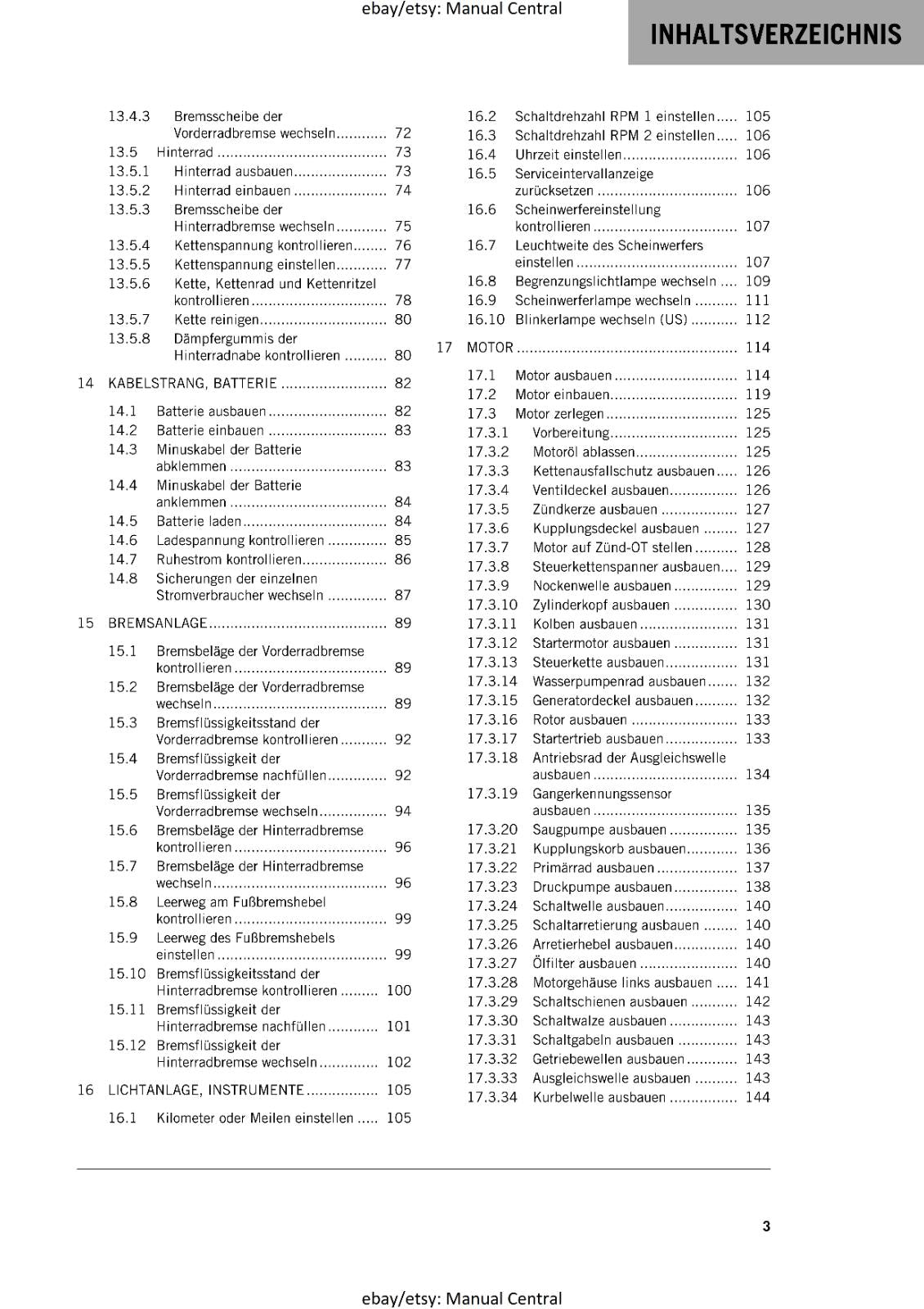 GERMAN LANGUAGE - KTM 2016 - 390 DUKE - REPARTURANLEITUNG