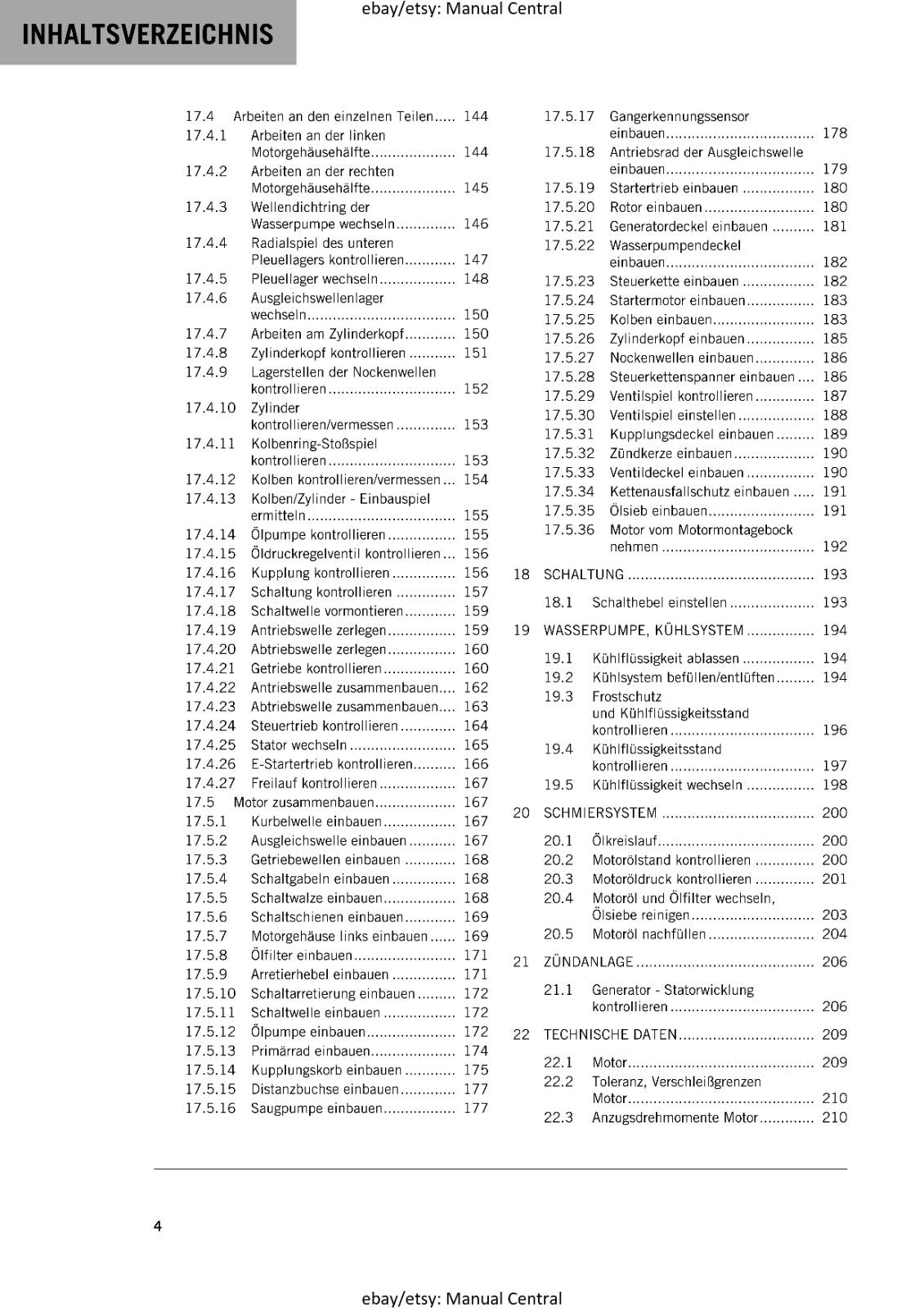GERMAN LANGUAGE - KTM 2016 - 390 DUKE - REPARTURANLEITUNG