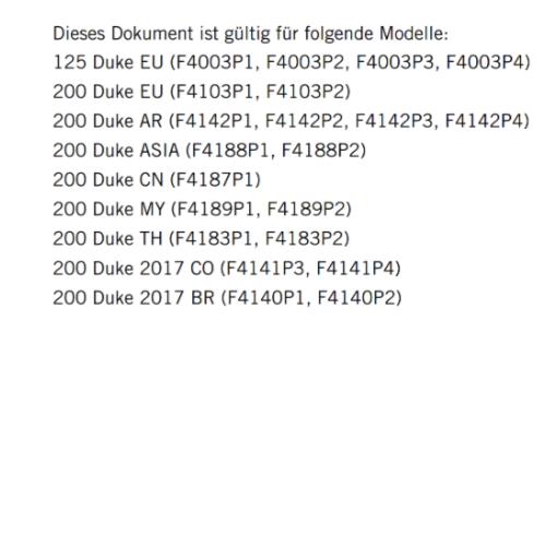 GERMAN LANGUAGE - KTM 2016 - 125 200 DUKE - REPARTURANLEITUNG